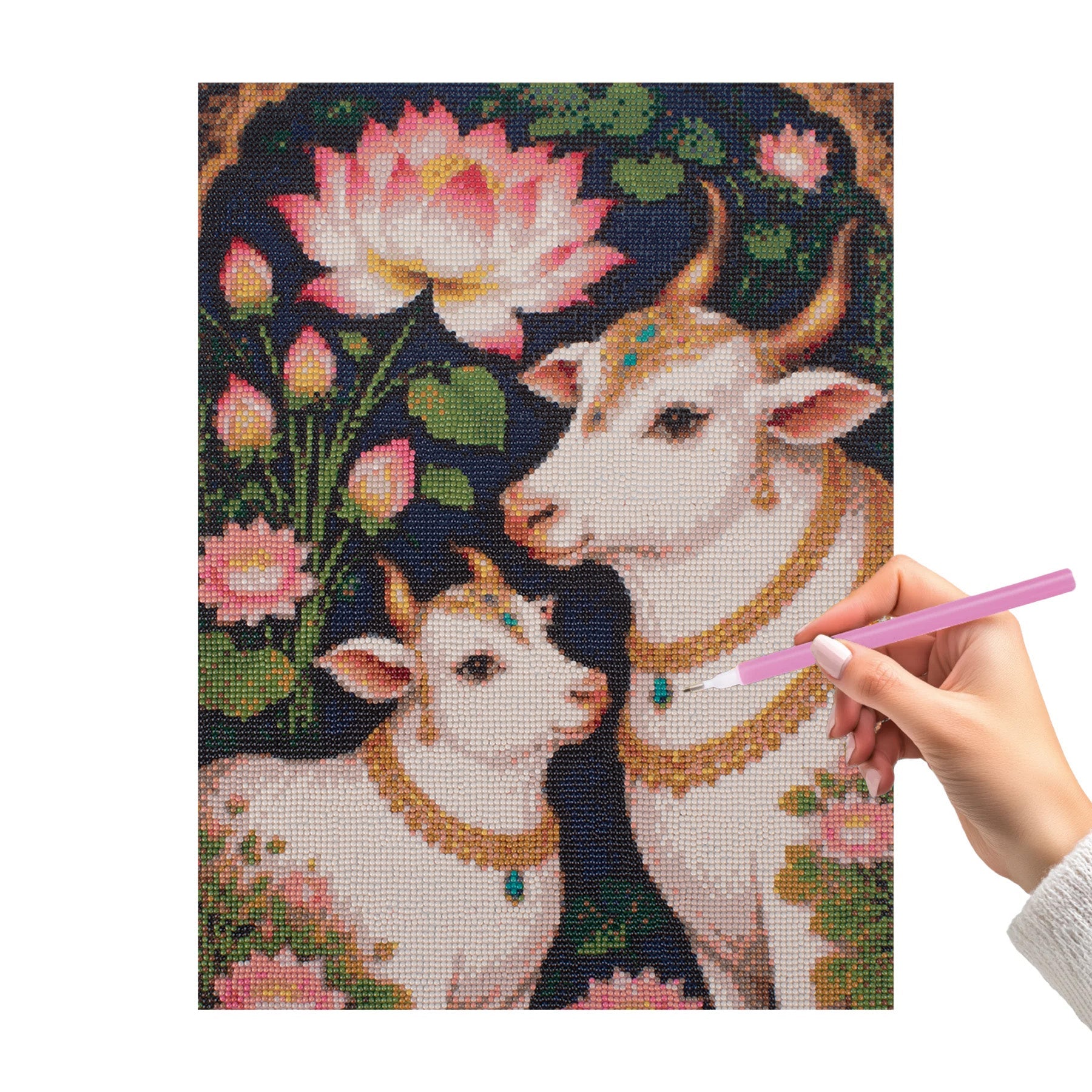 5D Diamond Painting Kit Cow and Calf 40 X 50cm 1pc Acetate Box