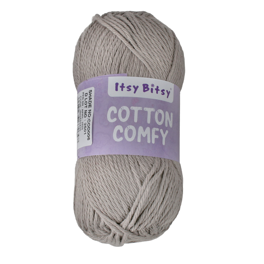 Cotton Comfy Knitting/Crochet Yarn 100% Cotton Dove Brown 169m 100g