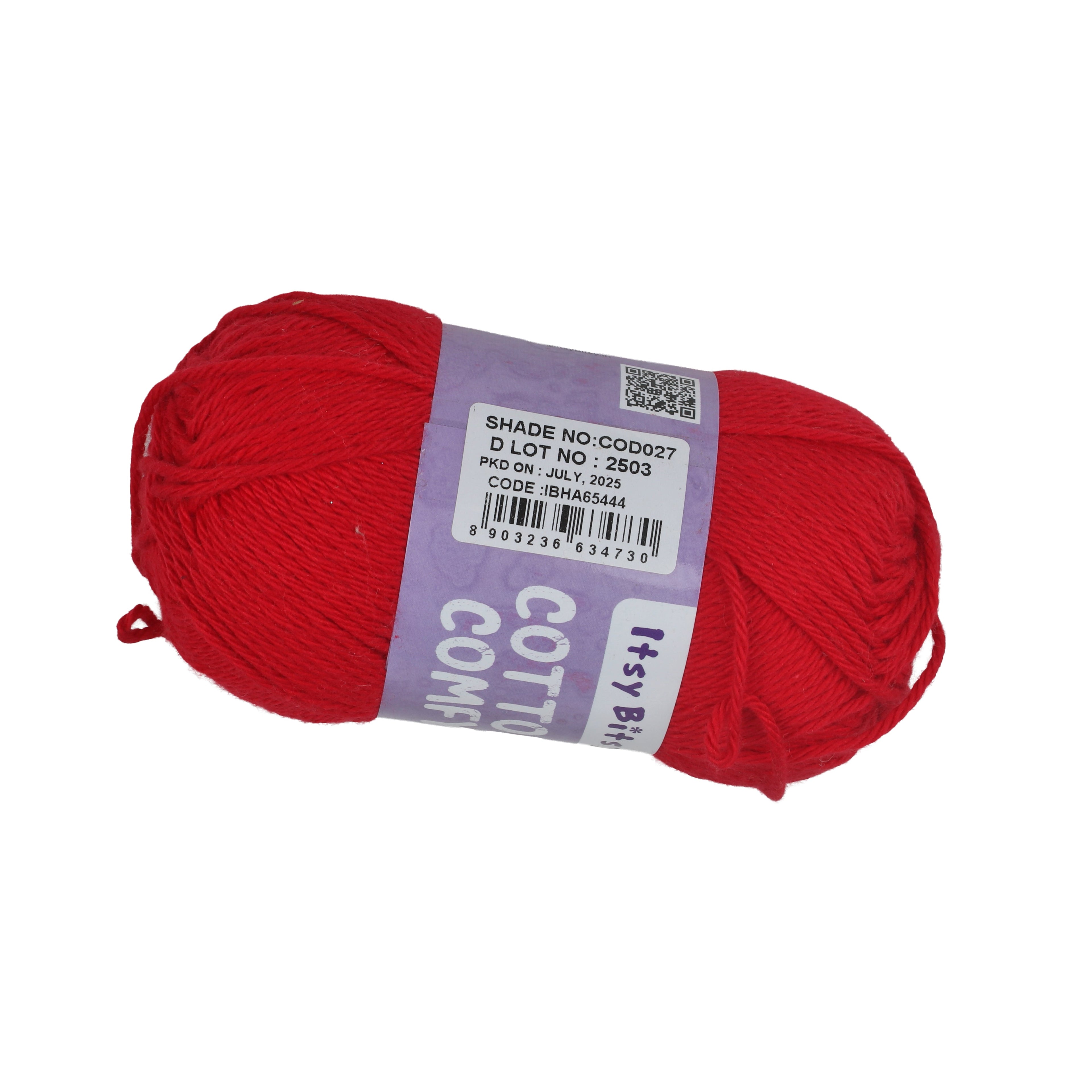 Cotton Comfy Knitting/Crochet Yarn 100% Cotton Tomato Red 169m 100g