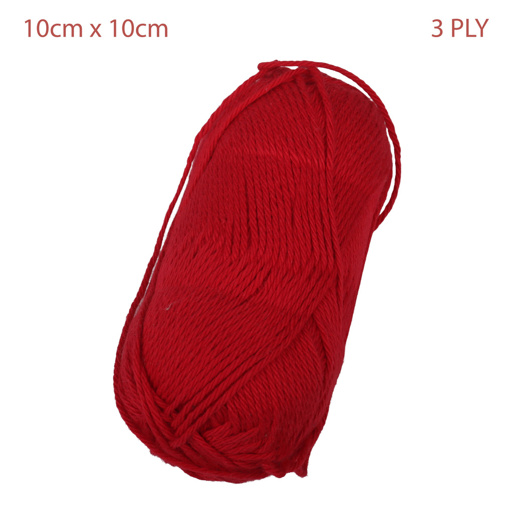Cotton Comfy Knitting/Crochet Yarn 100% Cotton Tomato Red 169m 100g