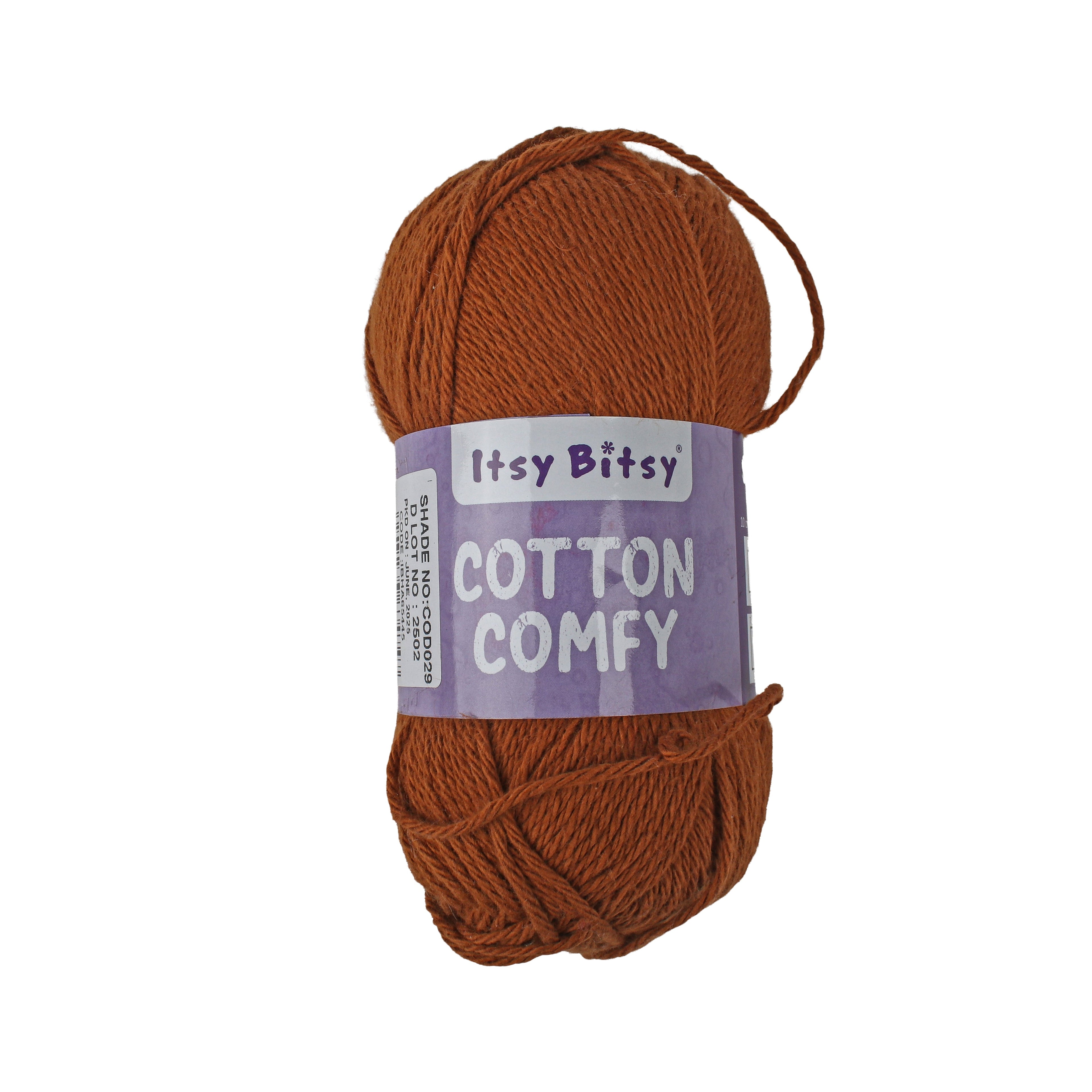 Cotton Comfy Knitting/Crochet Yarn 100% Cotton Wood Brown 169m 100g