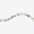 Glass Bead Round Dual Tone White & Green 8mm 35beads 1string