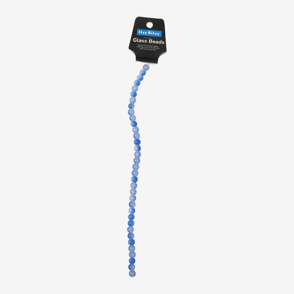 Glass Bead Round Dual Tone Sea Blue 8mm 35beads 1string