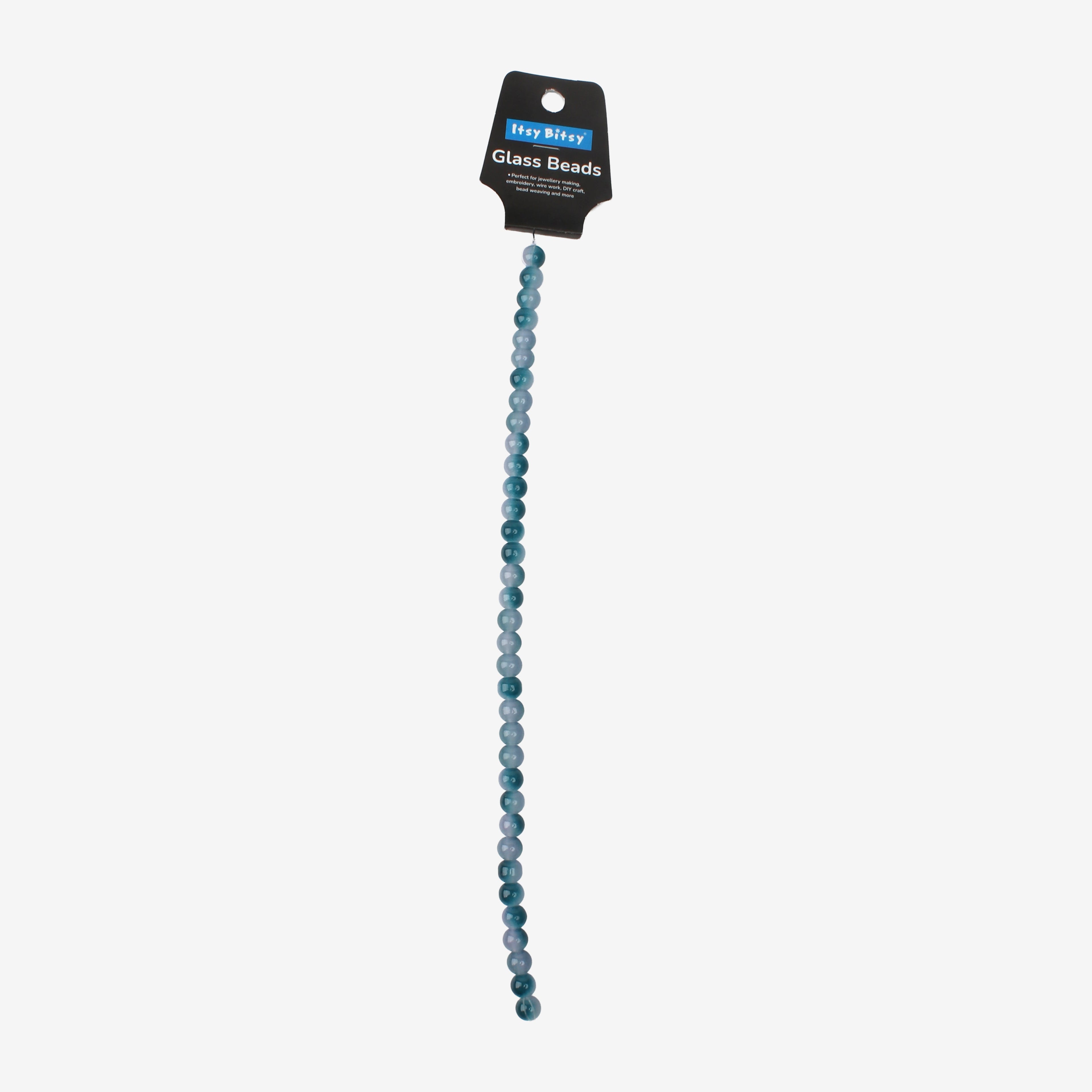 Glass Bead Round Dual Tone Blue 8mm 35beads 1string