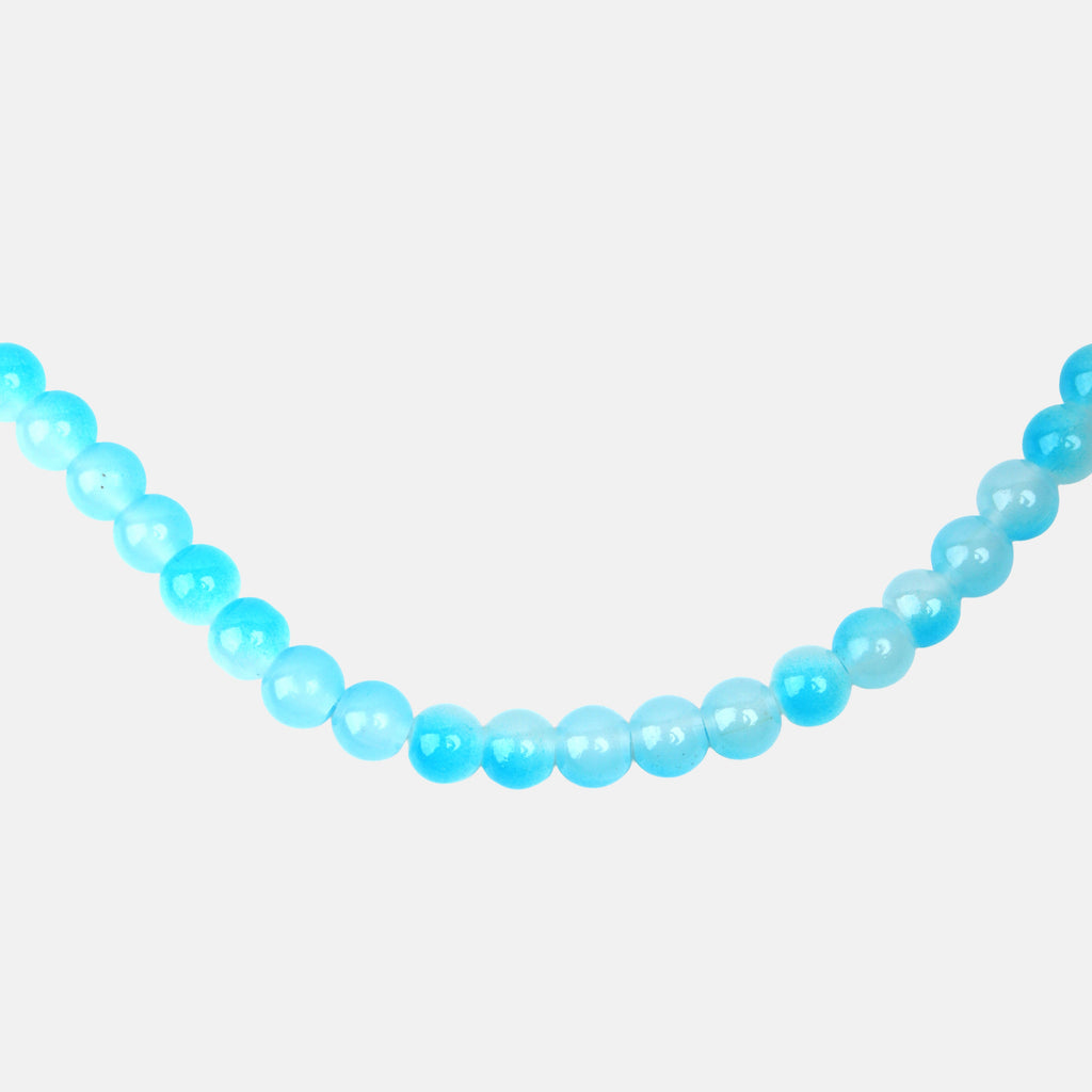 Glass Bead Round Dual Tone Crystal Blue 8mm 35beads 1string
