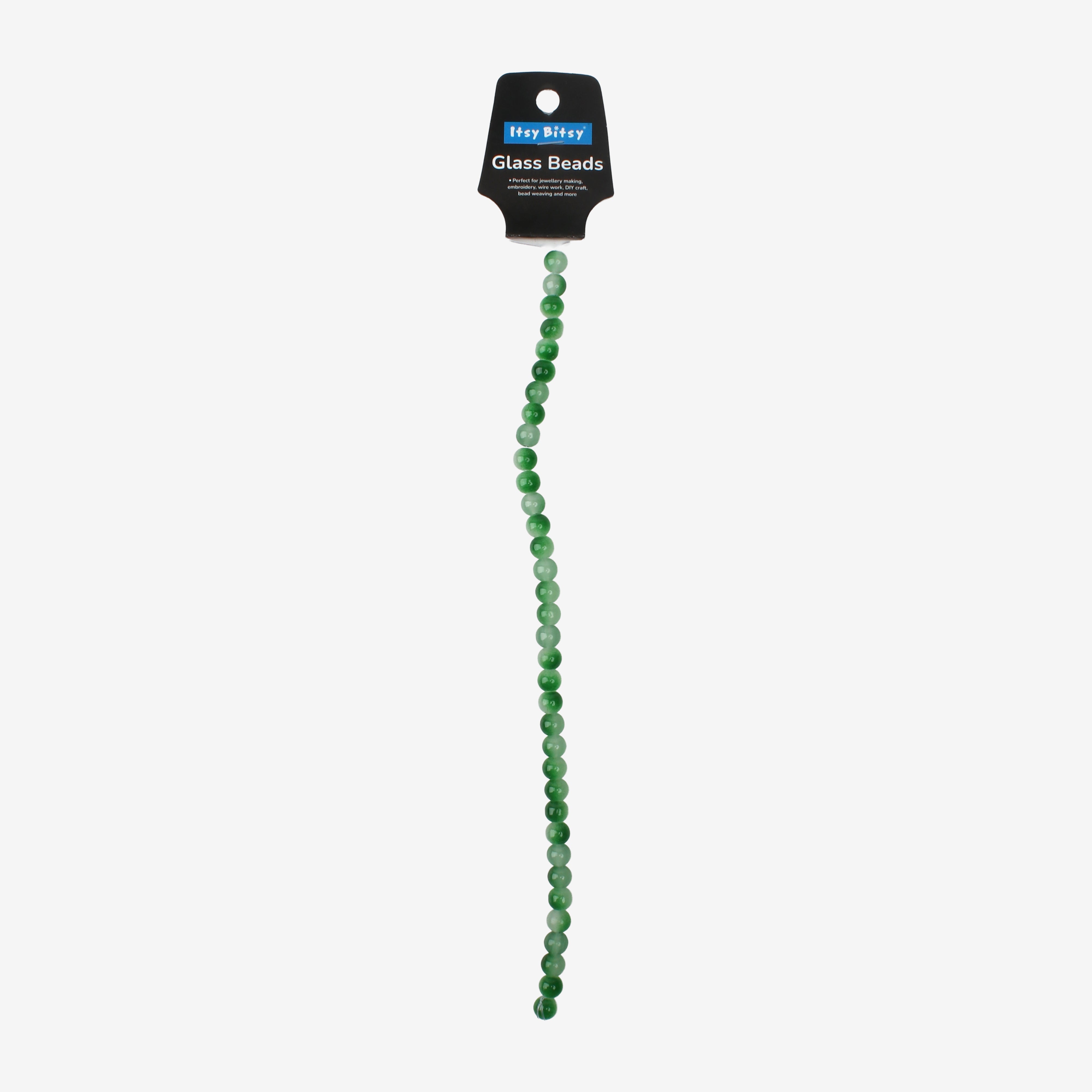 Glass Bead Round Dual Tone Green & Clear 8mm 35beads 1string