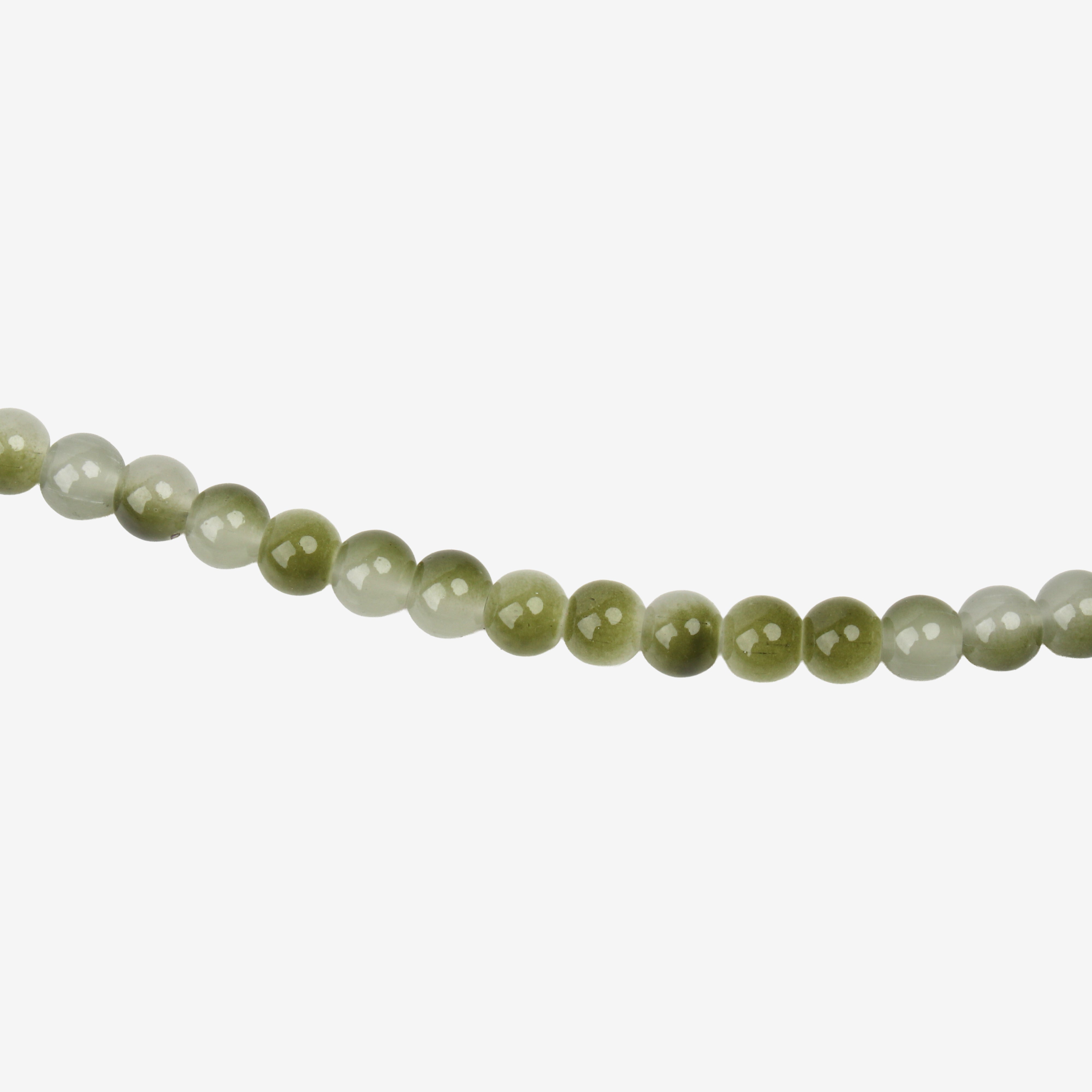 Glass Bead Round Dual Tone Yellow & Green 8mm 35beads 1string