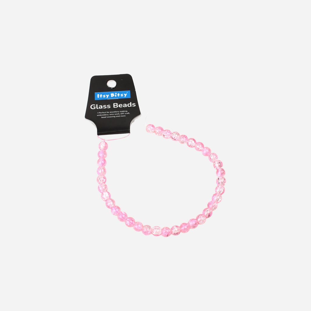Glass Bead Round Dual Tone Pale Pink 8mm 35beads 1string