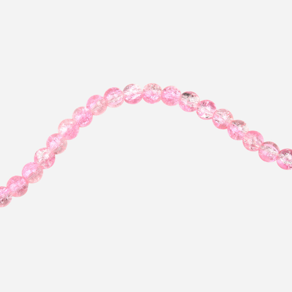 Glass Bead Round Dual Tone Pale Pink 8mm 35beads 1string