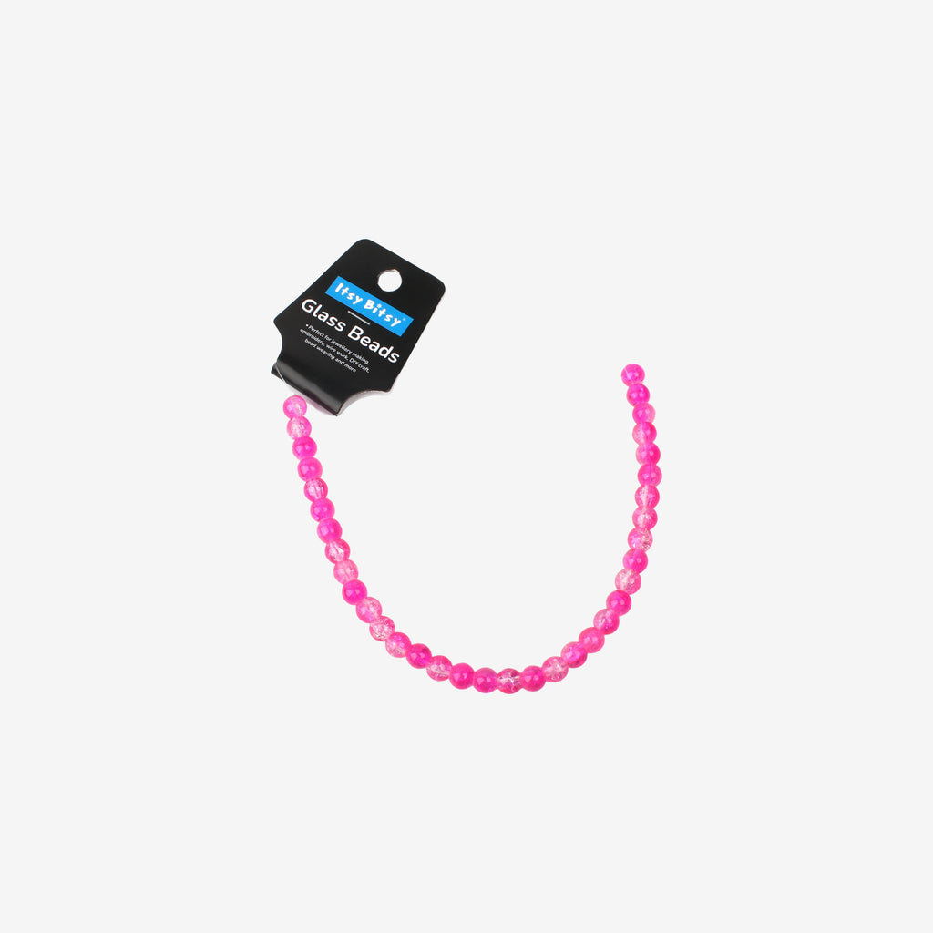 Glass Bead Round Dual Tone Pink Splash 8mm 35beads 1string