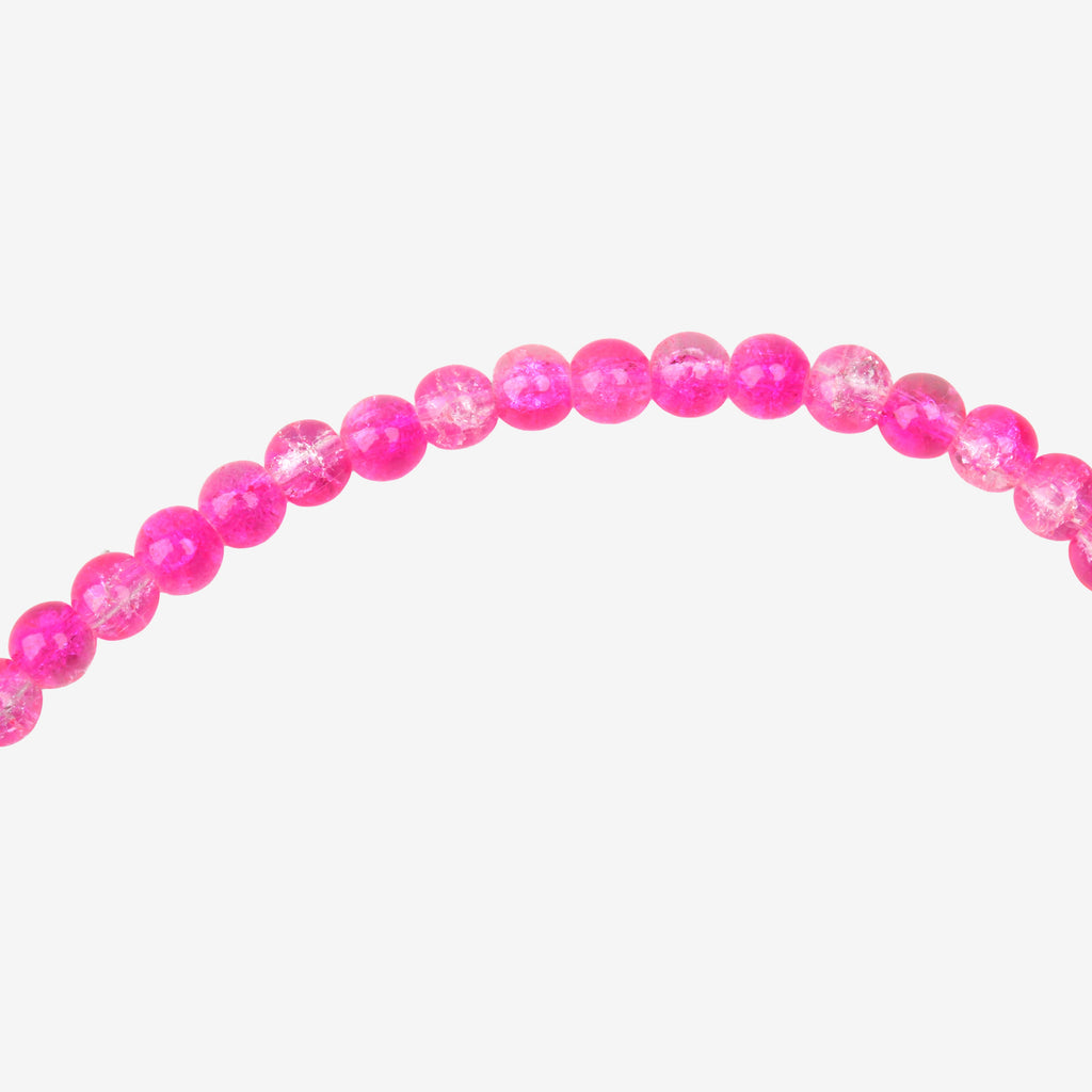 Glass Bead Round Dual Tone Pink Splash 8mm 35beads 1string