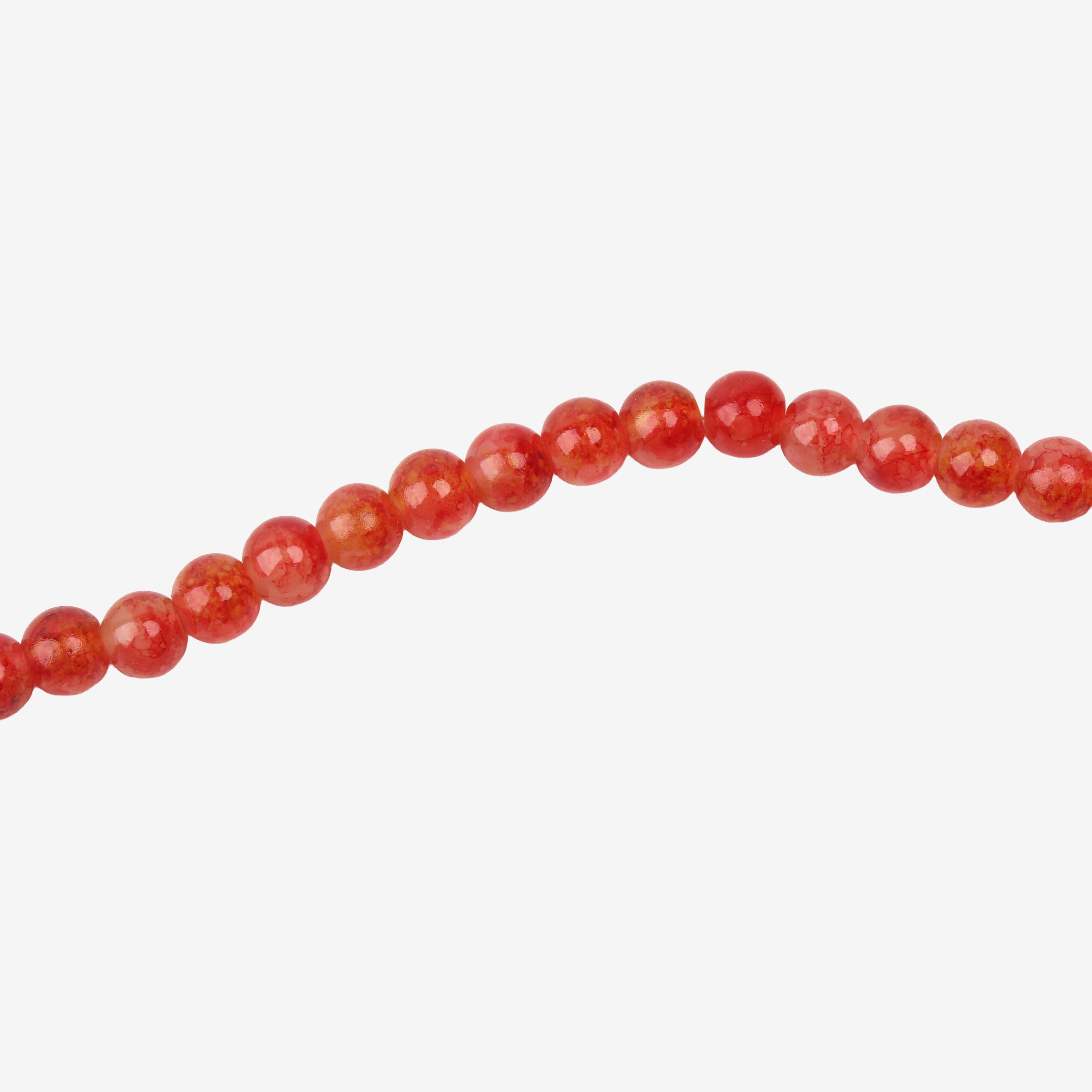 Glass Bead Round Dual Tone Deep Orange 8mm 35beads 1string