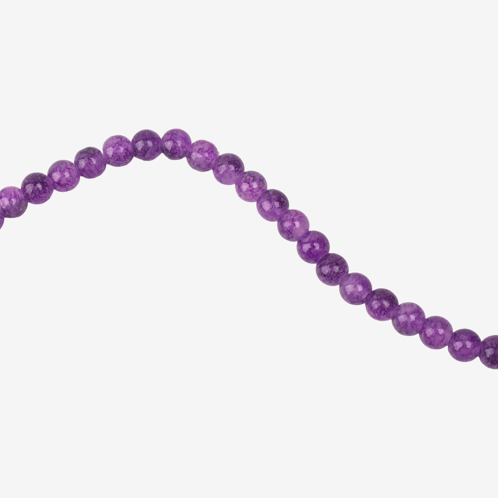 Glass Bead Round Dual Tone Grape Crush 8mm 35beads 1string