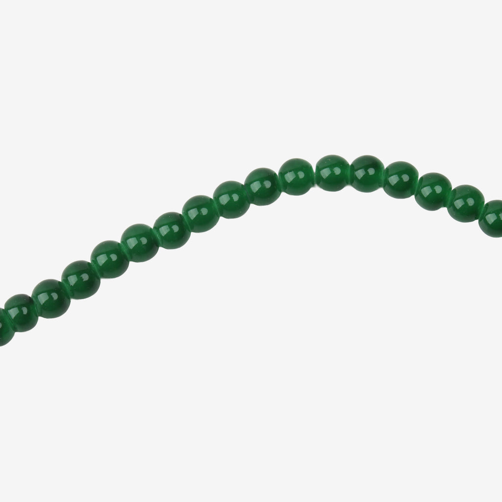 Glass Bead Round Green 8mm 35beads 1string