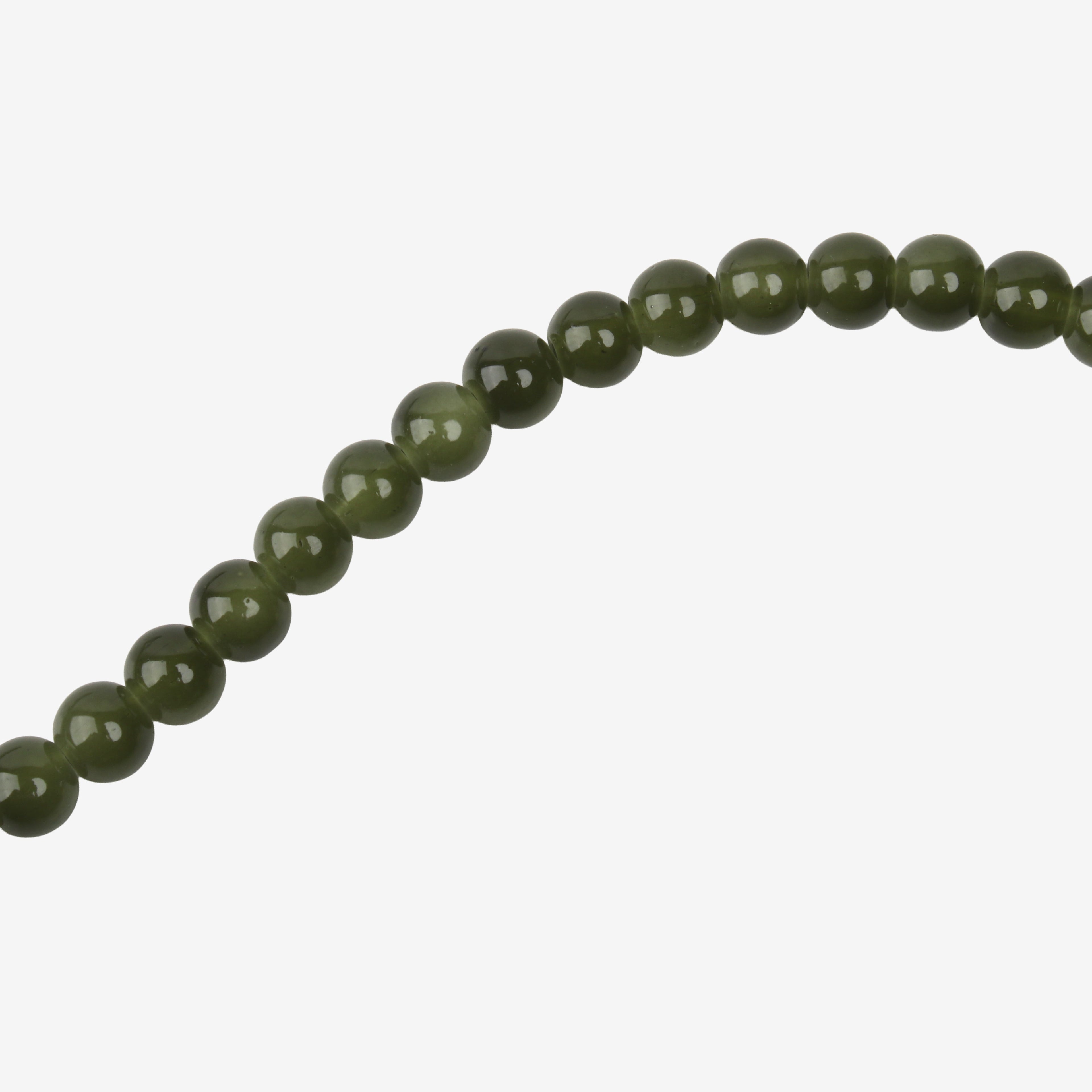 Glass Bead Round Olive Green 8mm 35beads 1string