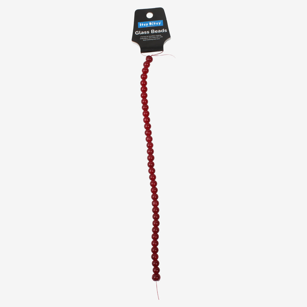 Glass Bead Round Cherry Red 8mm 35beads 1string