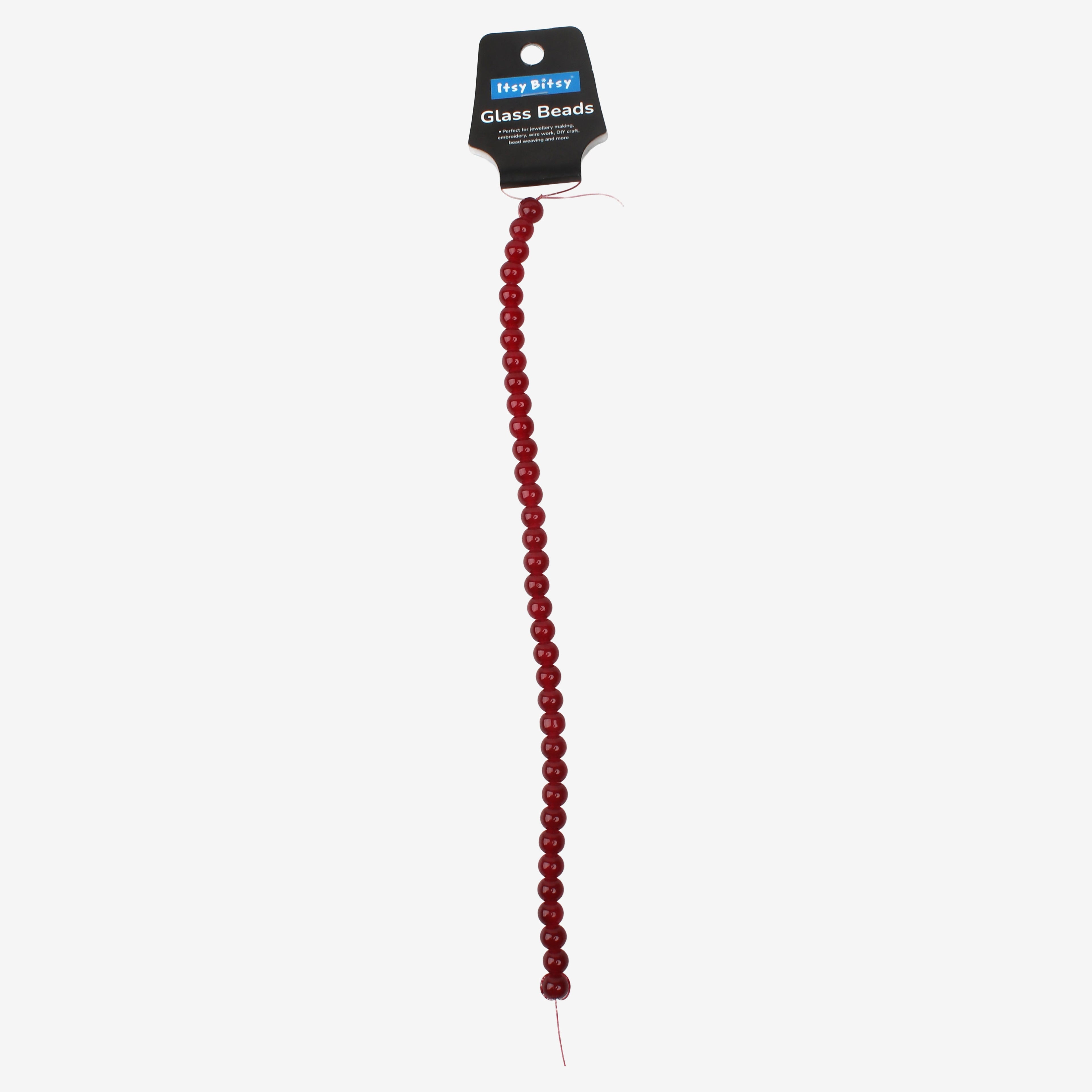 Glass Bead Round Cherry Red 8mm 35beads 1string