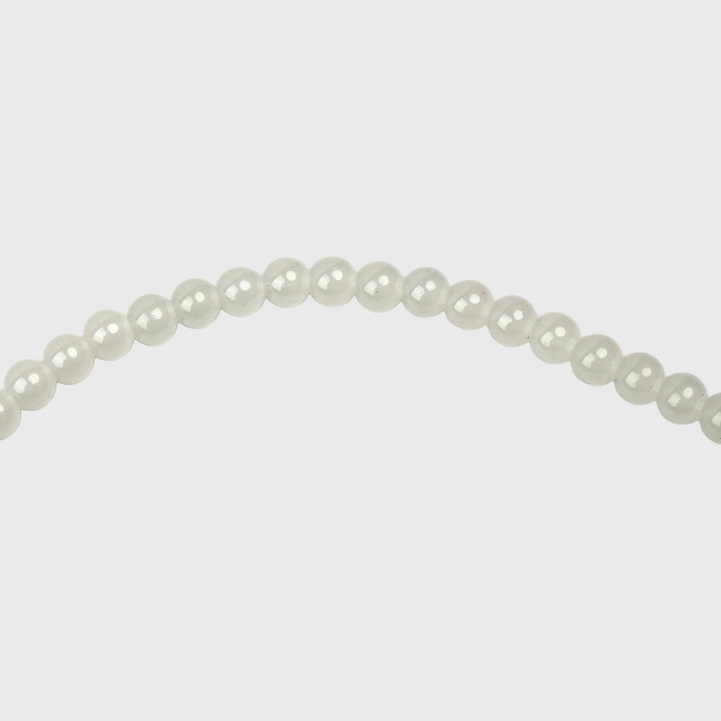 Glass Bead Round White 8mm 35beads 1string
