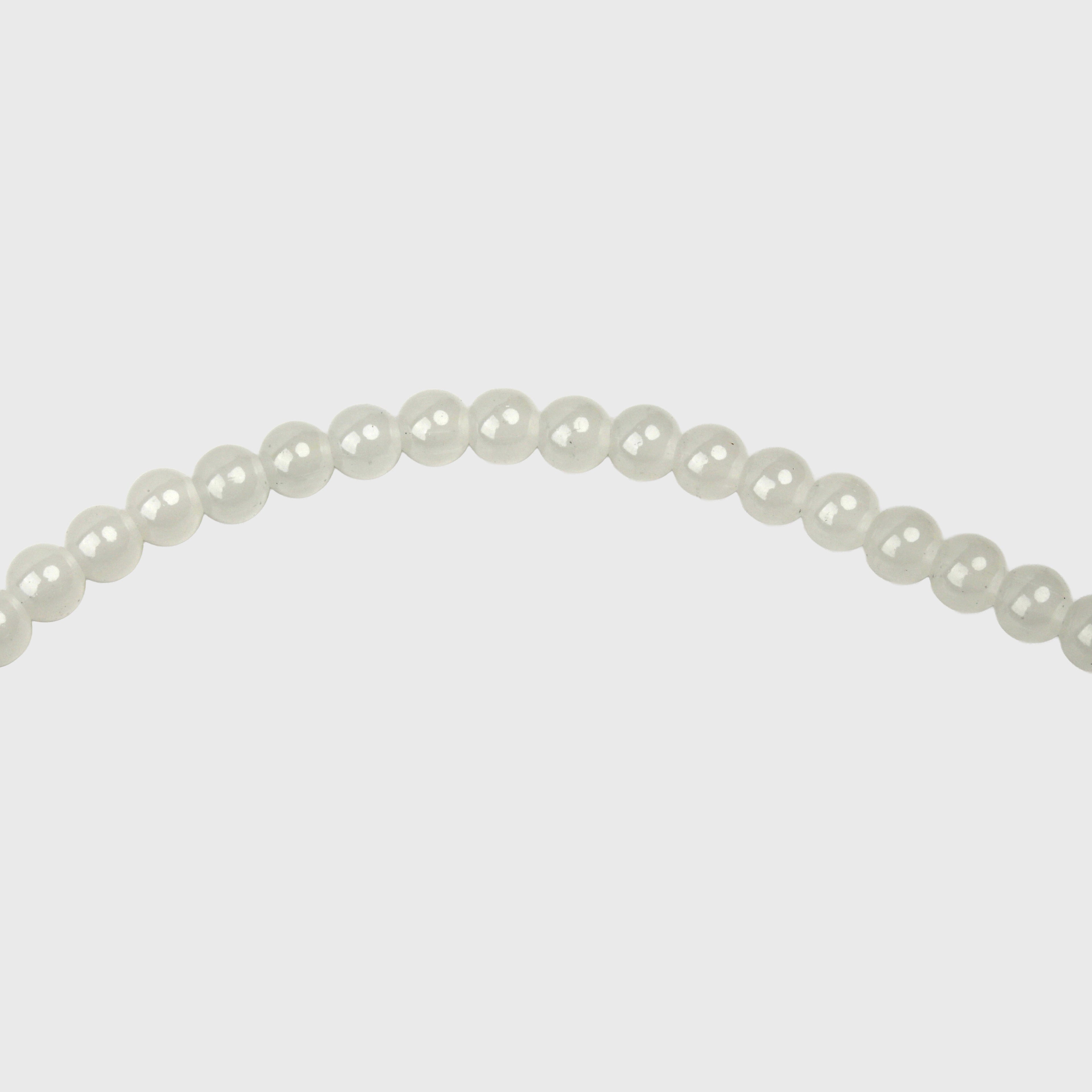 Glass Bead Round White 8mm 35beads 1string