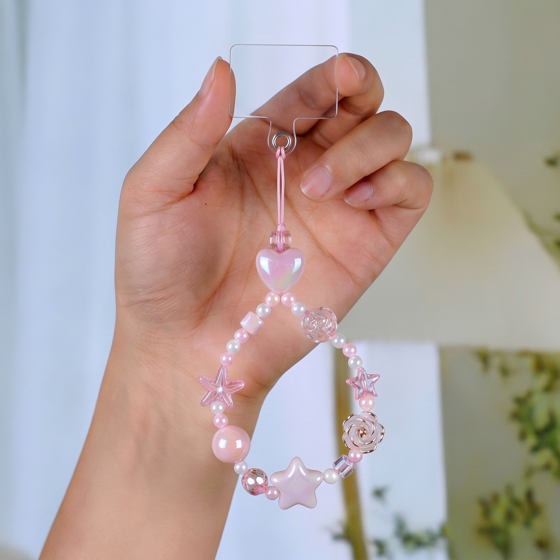 Phone Charm Star Flora Pink 1pc