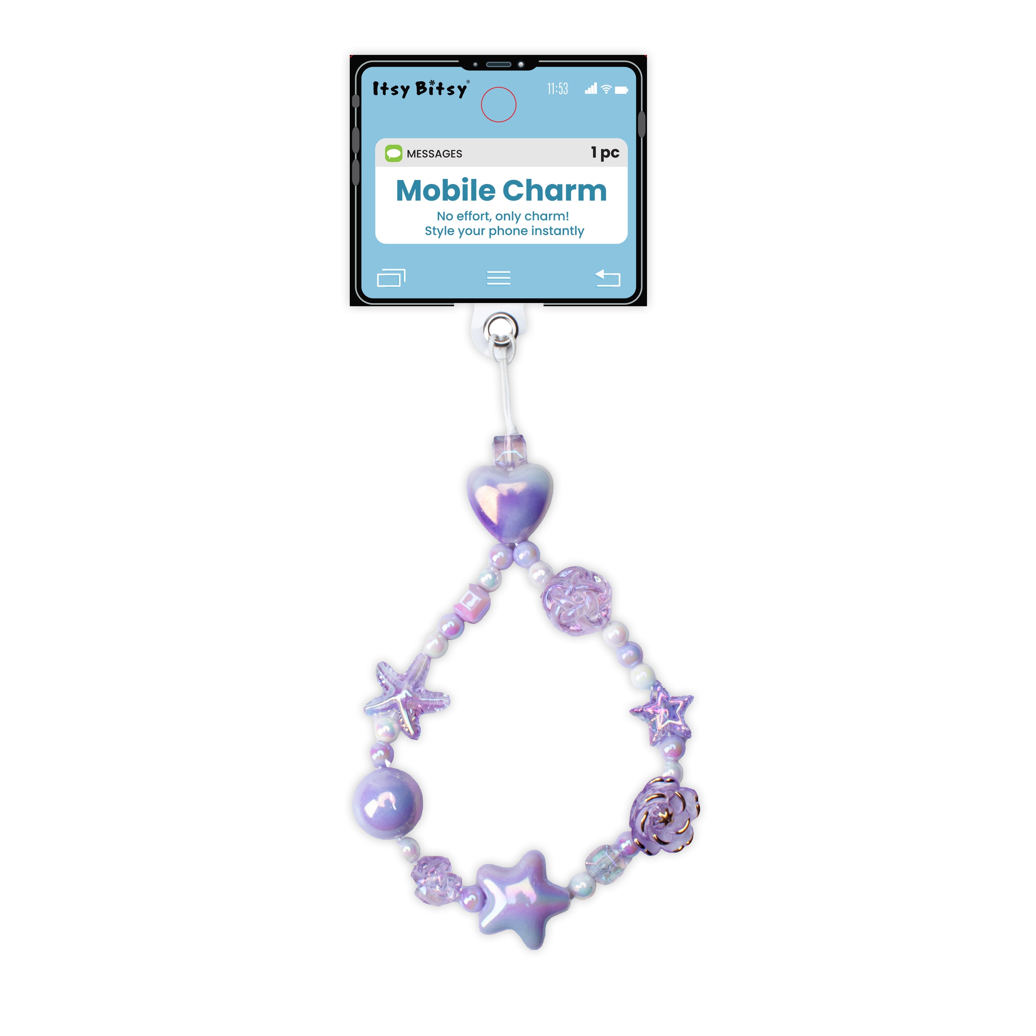 Phone Charm Star Flora Lavender 1pc