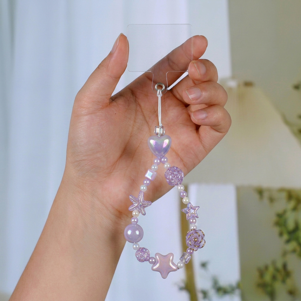 Phone Charm Star Flora Lavender 1pc