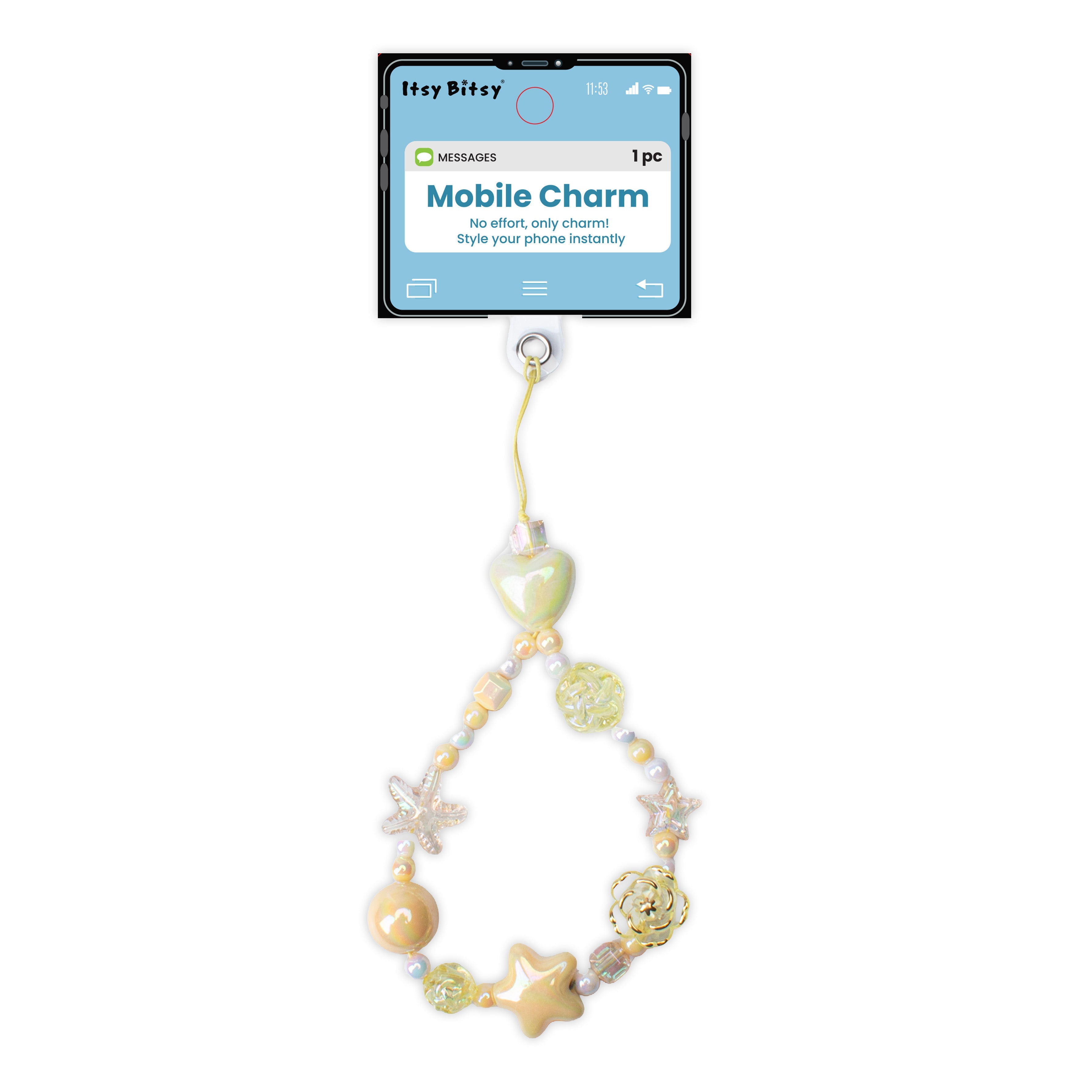 Phone Charm Star Flora Light Yellow 1pc