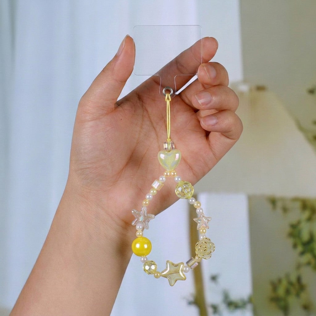 Phone Charm Star Flora Light Yellow 1pc