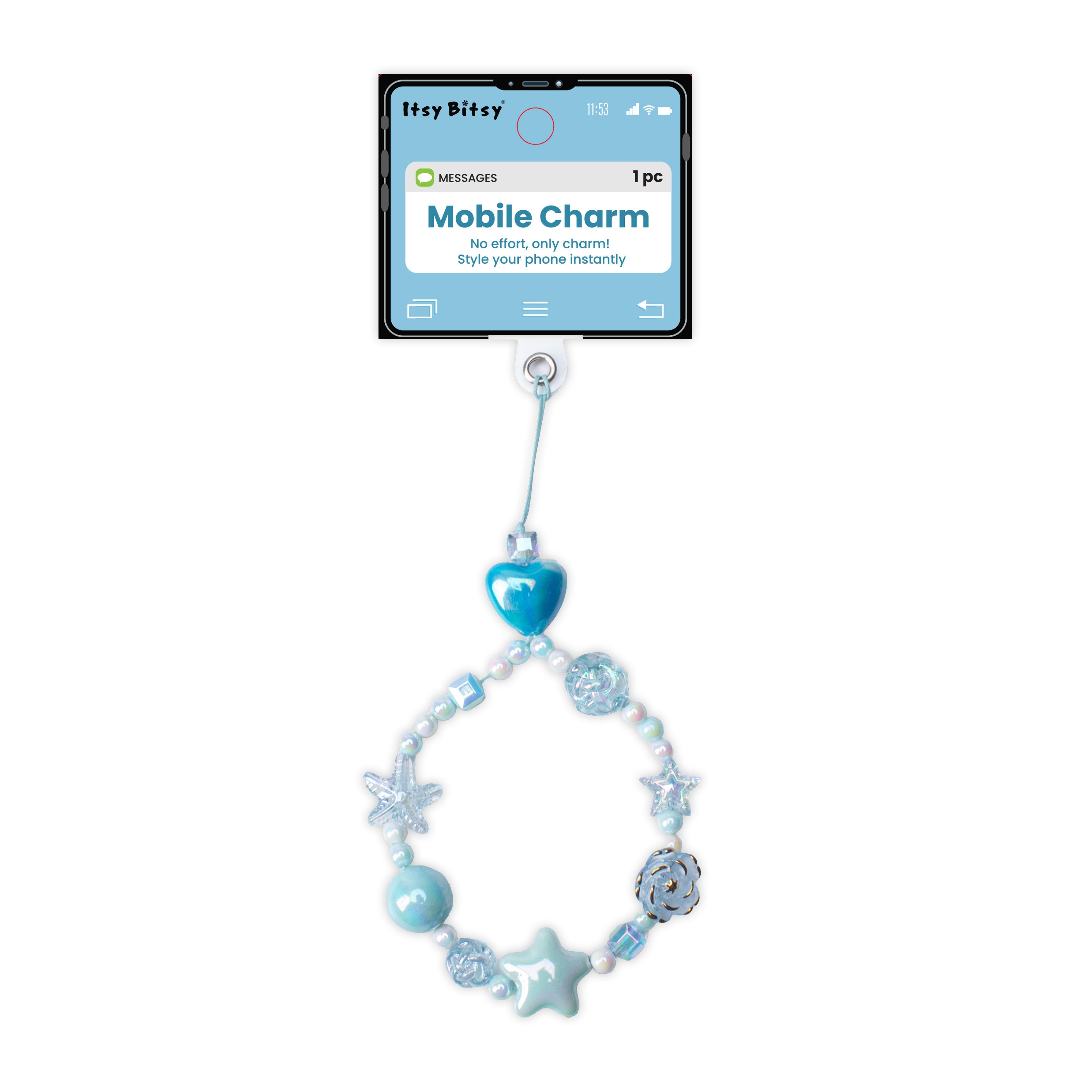 Phone Charm Star Flora Sky Blue 1pc