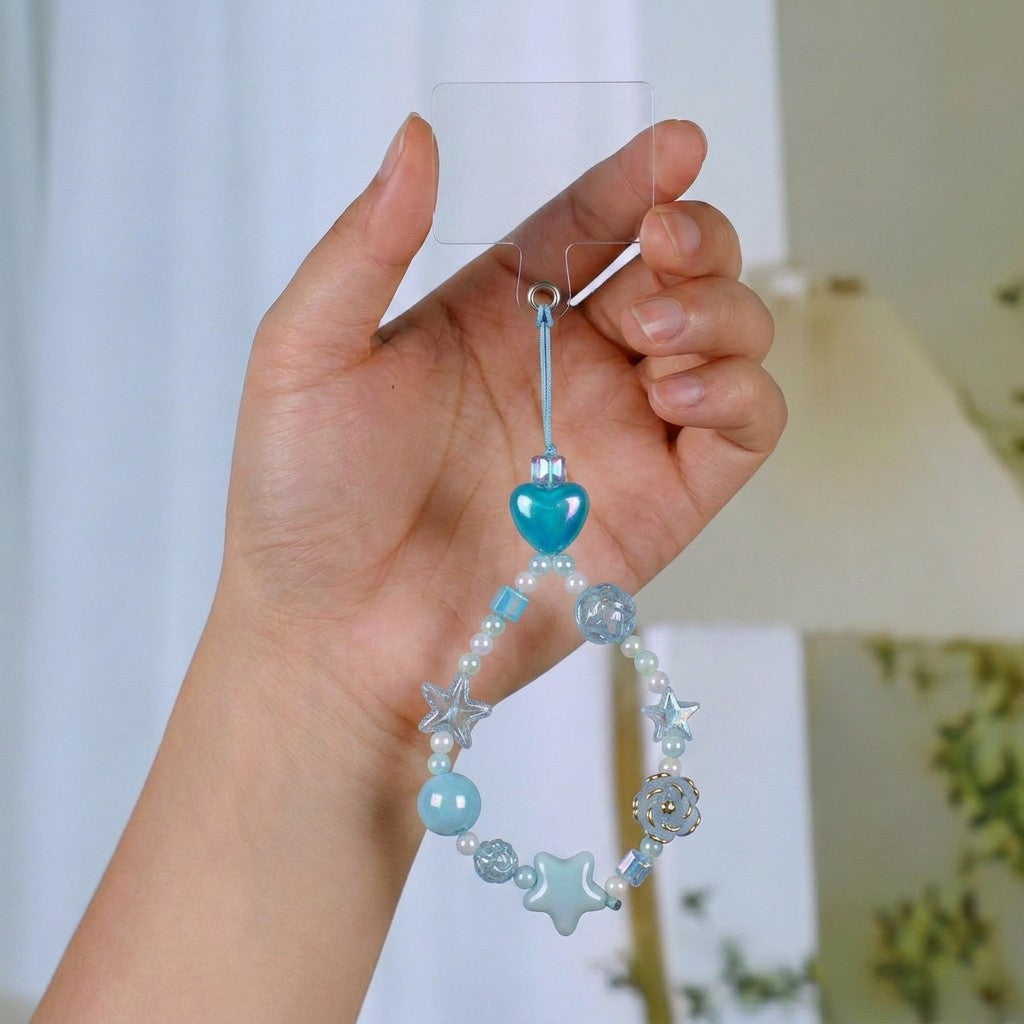 Phone Charm Star Flora Sky Blue 1pc