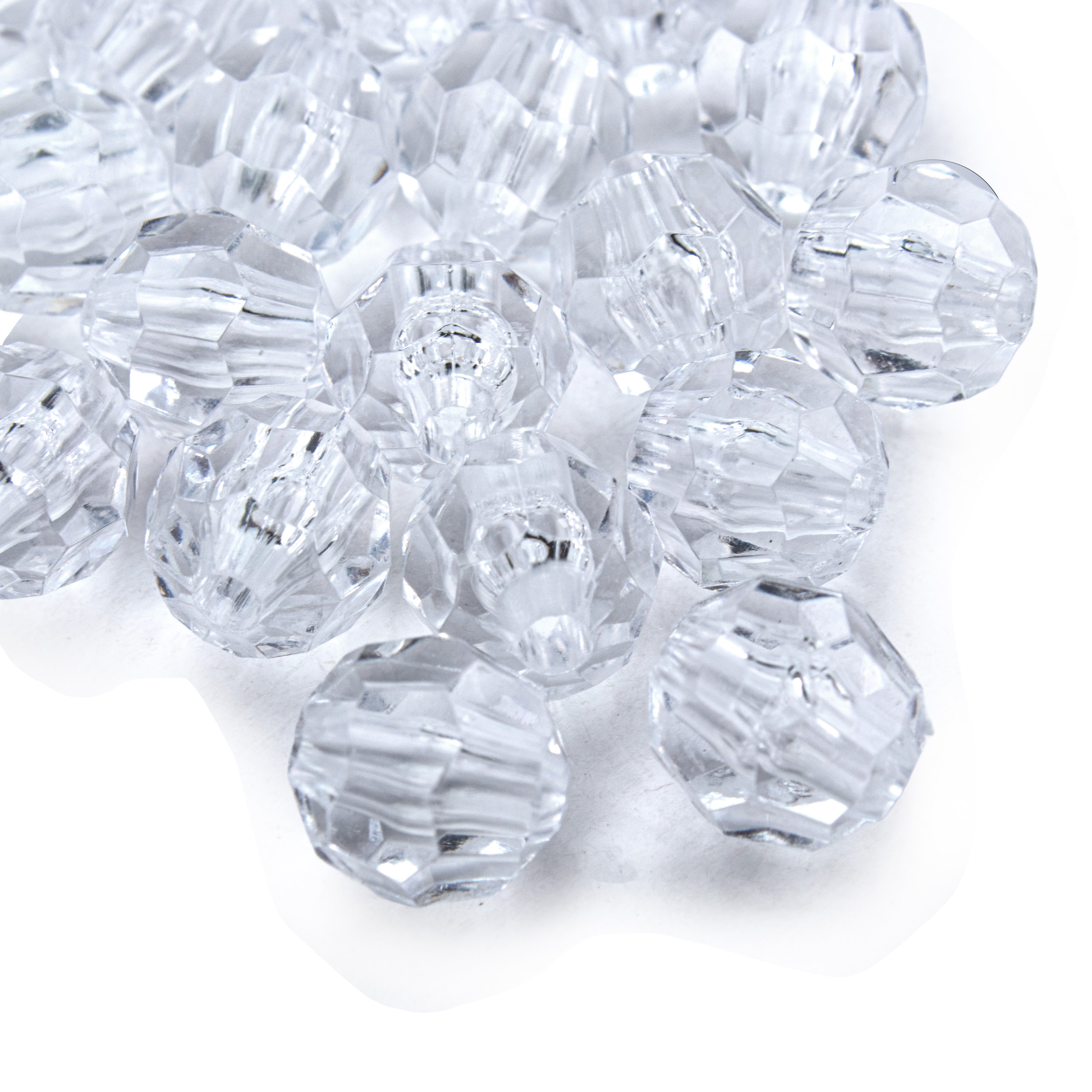 Faceted Crystal Beads Rondelle Transparent 10mm 15gm PBHC IB