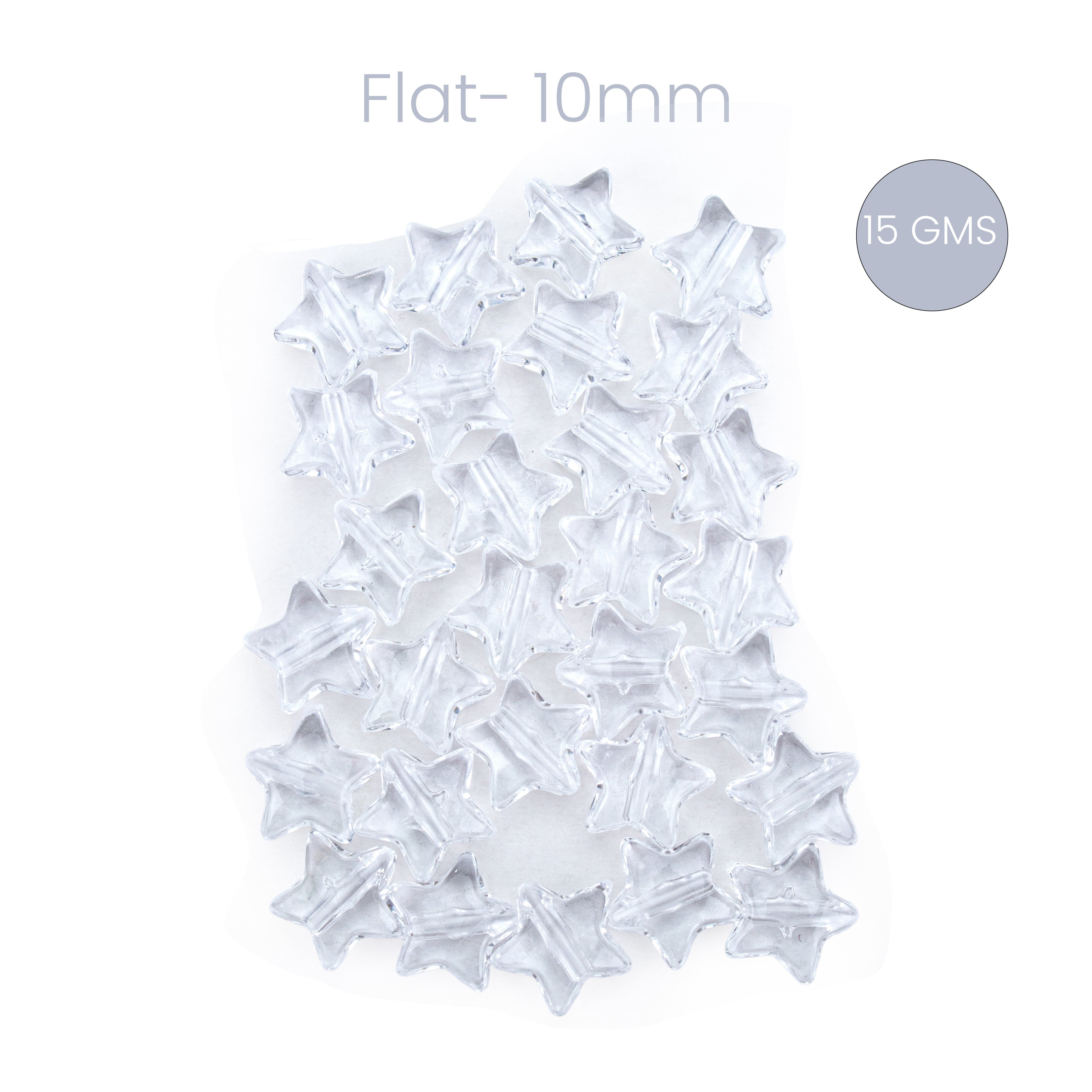 Faceted Crystal Beads Star Transparent 6mm 15gm PBHC IB