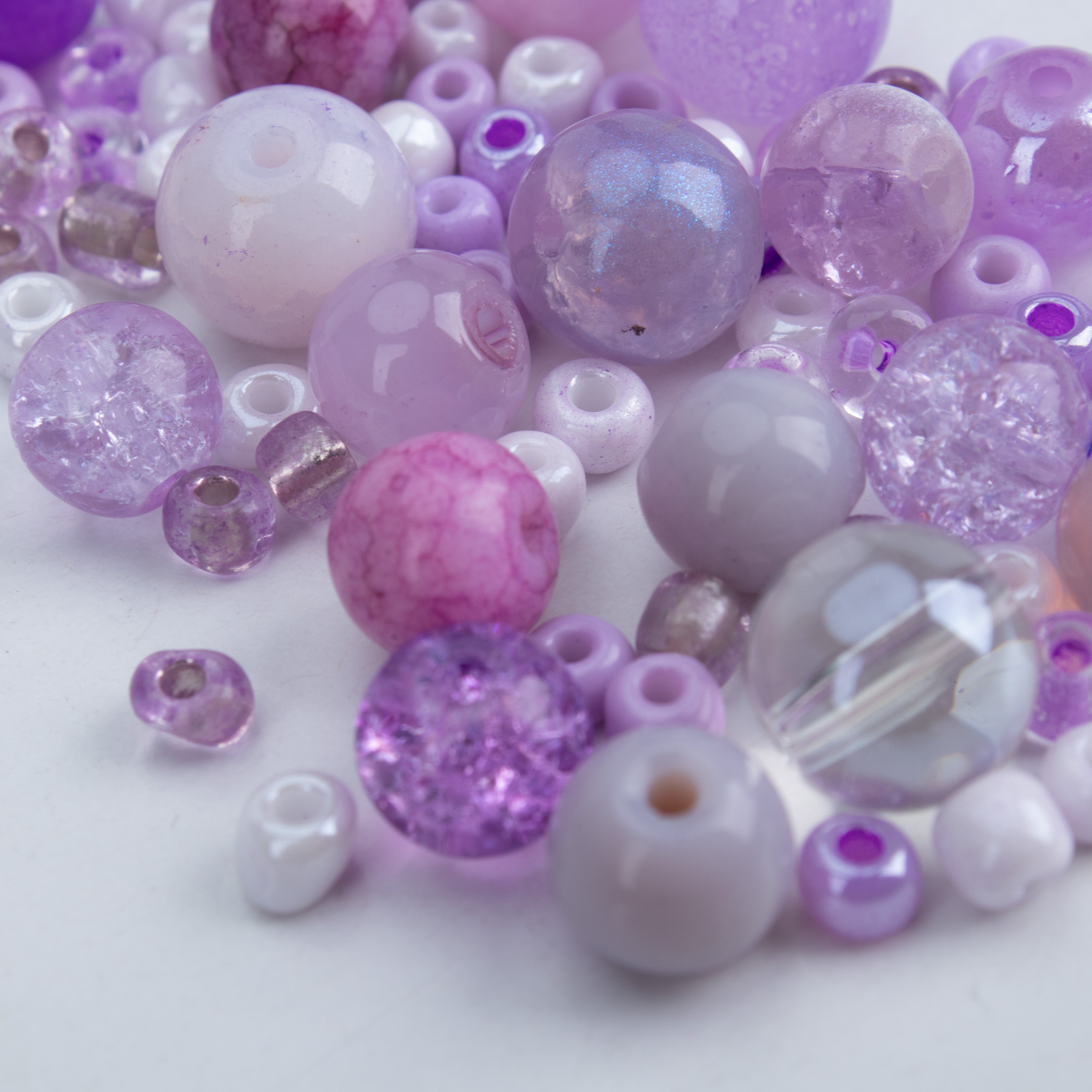 Glass Beads Assorted Sizes Grape Crush 20gm PBHC IB