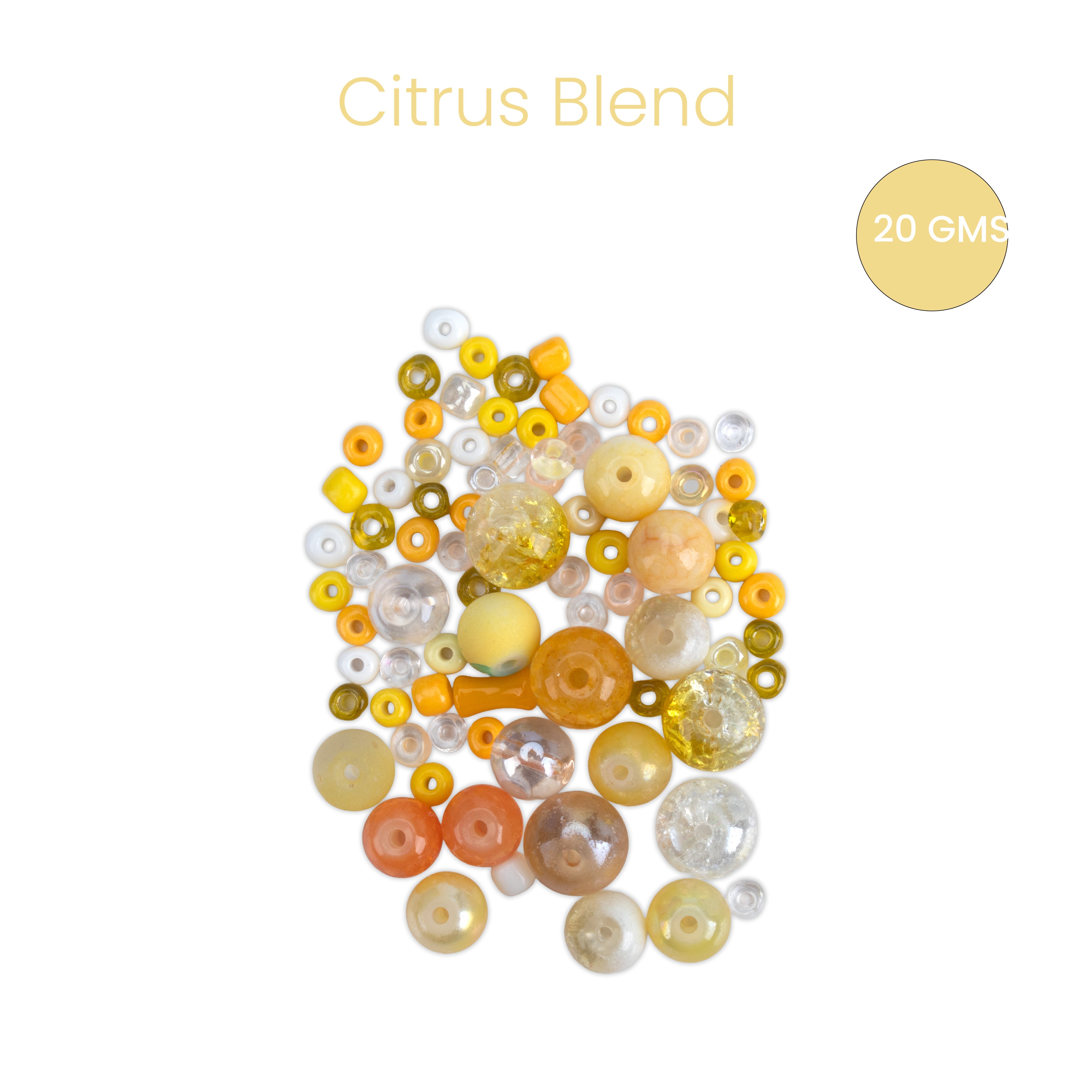 Glass Beads Assorted Sizes Citrus Blend 20gm PBHC IB
