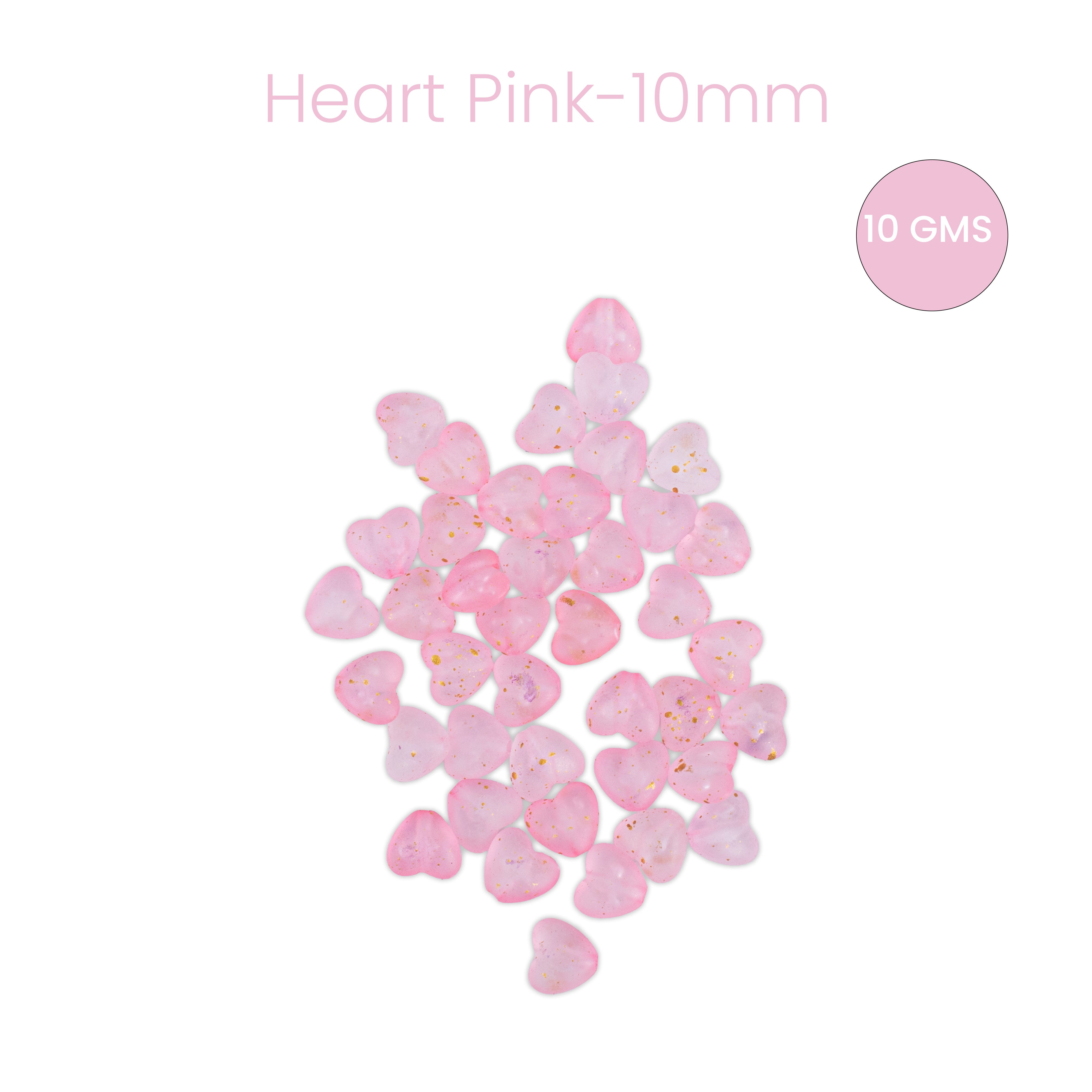 Acrylic Beads Heart Pink 5mm 10gm PBHC IB