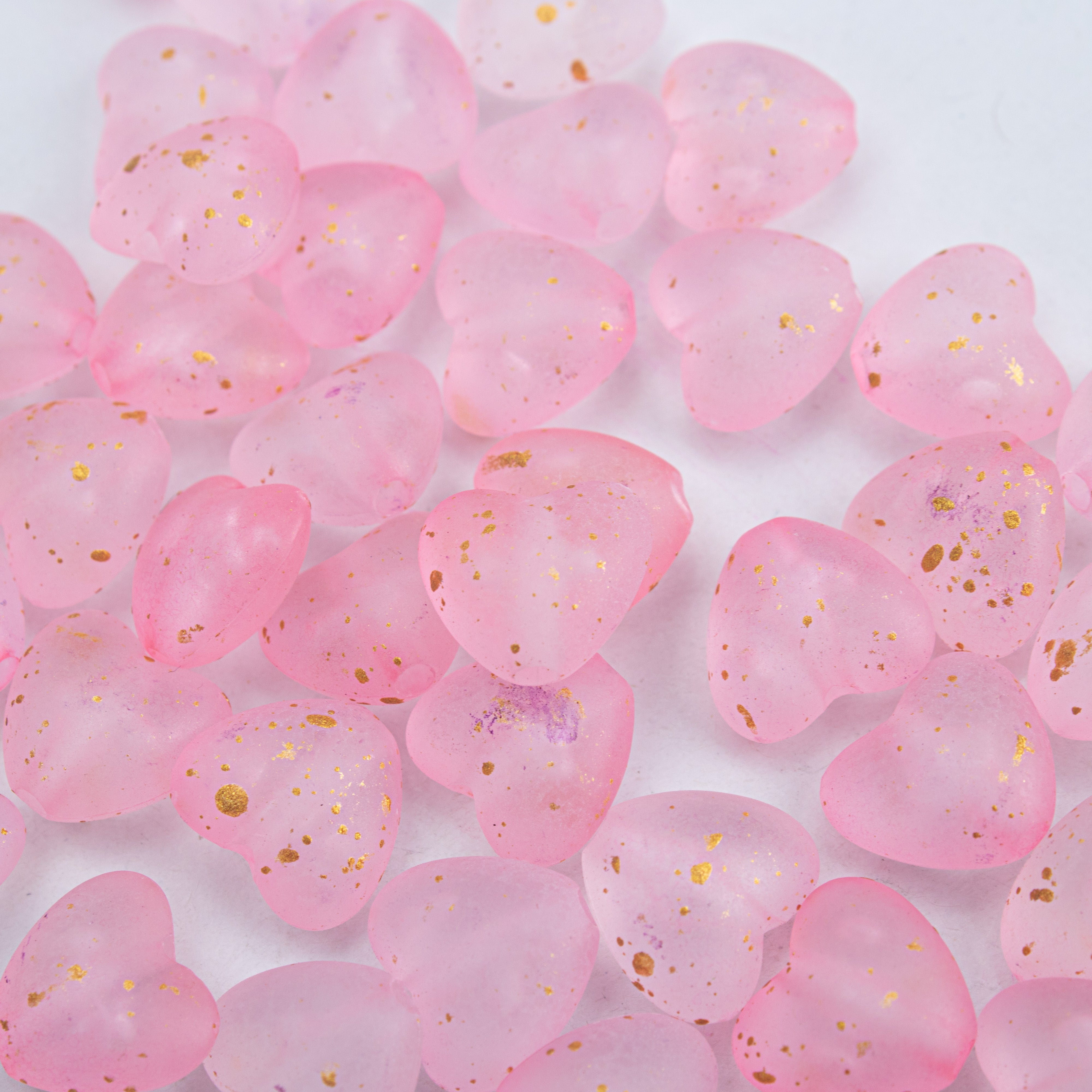Acrylic Beads Heart Pink 5mm 10gm PBHC IB