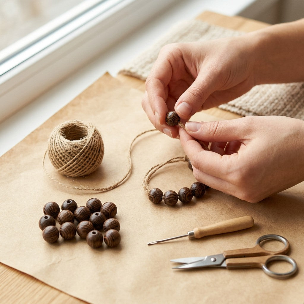 Wenge Wood Beads Dark Brown 8mm PBHC IB