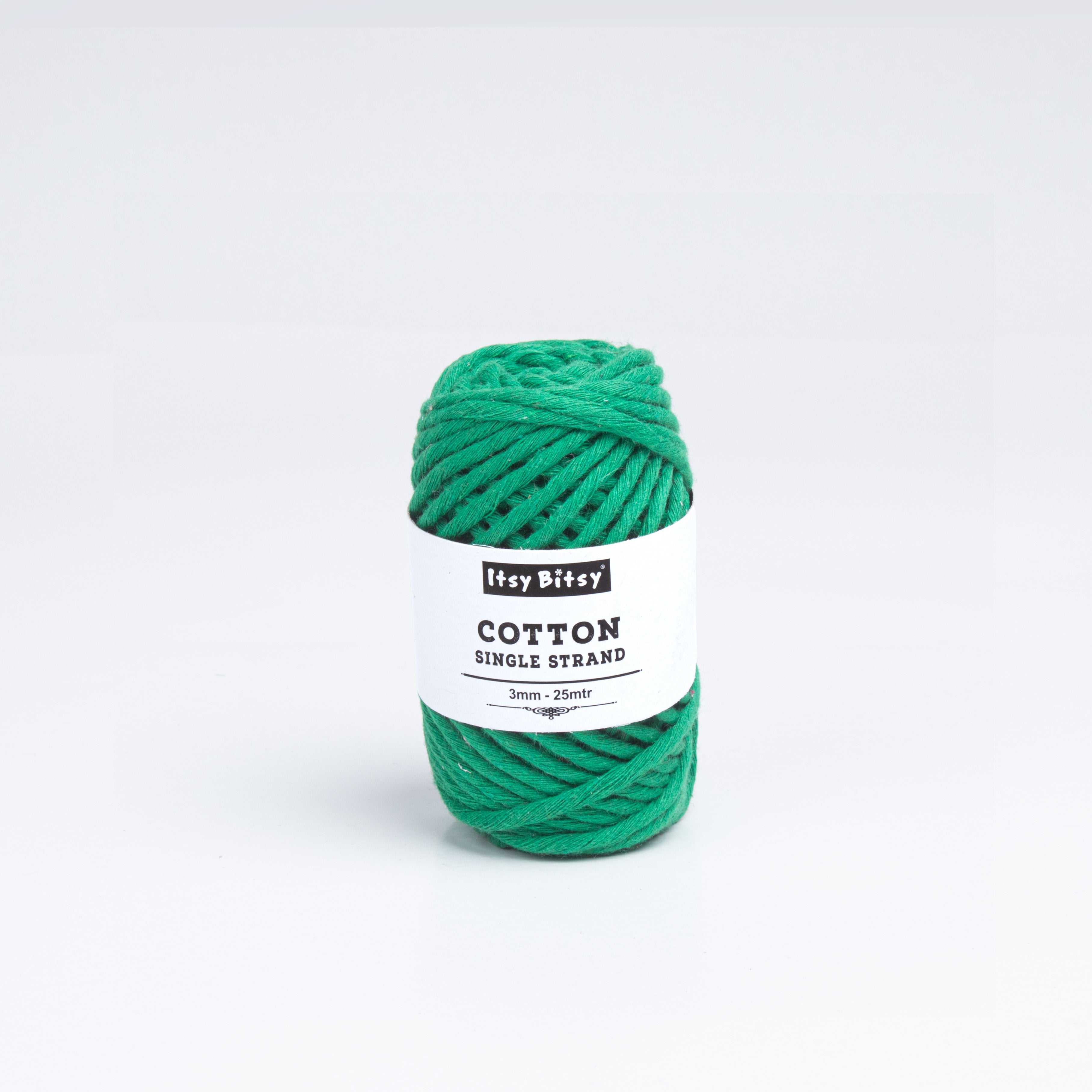 Cotton Single Strand Leaf Firozi 3mm 25Mtr Roll