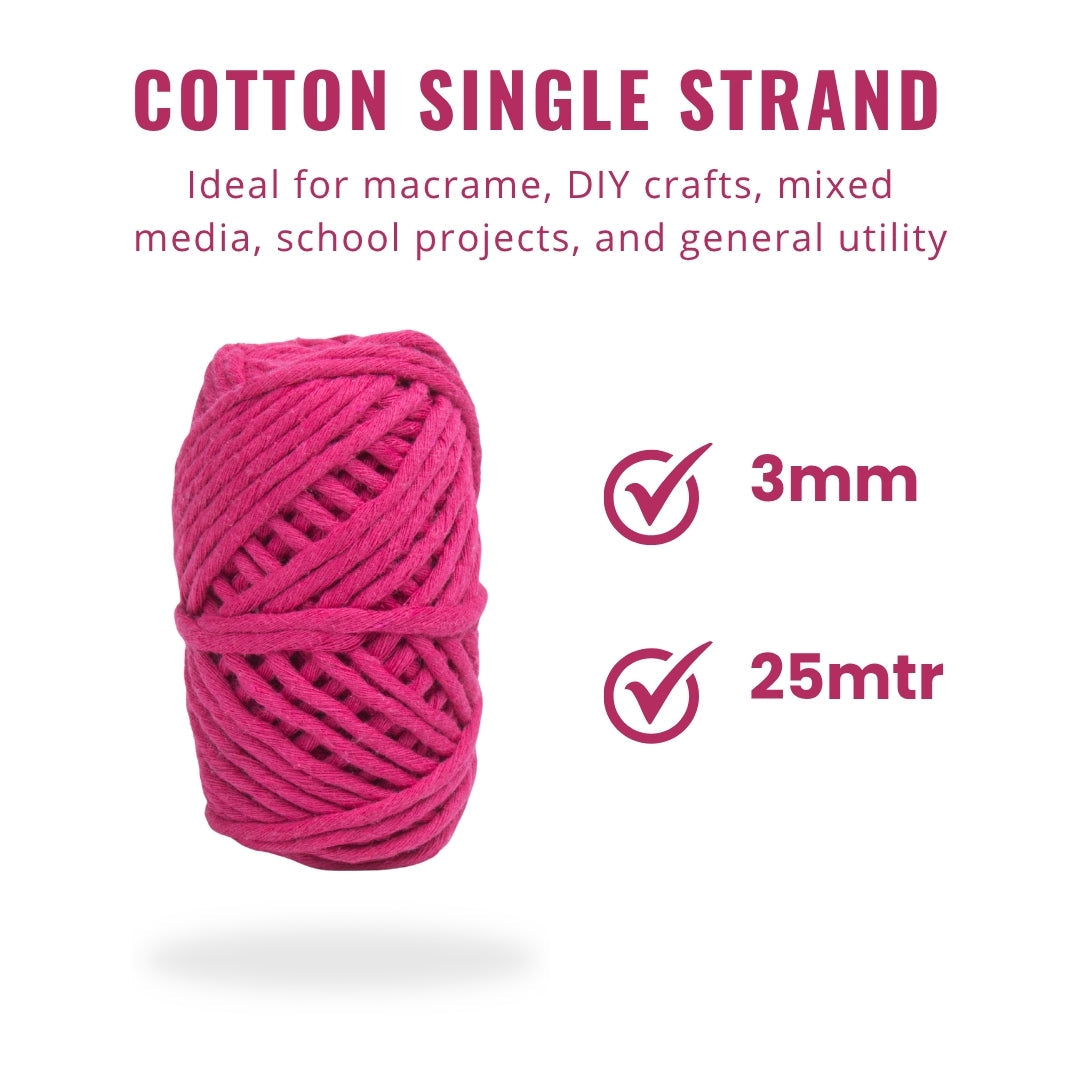 Cotton Single Strand Rani 3mm 25Mtr Roll
