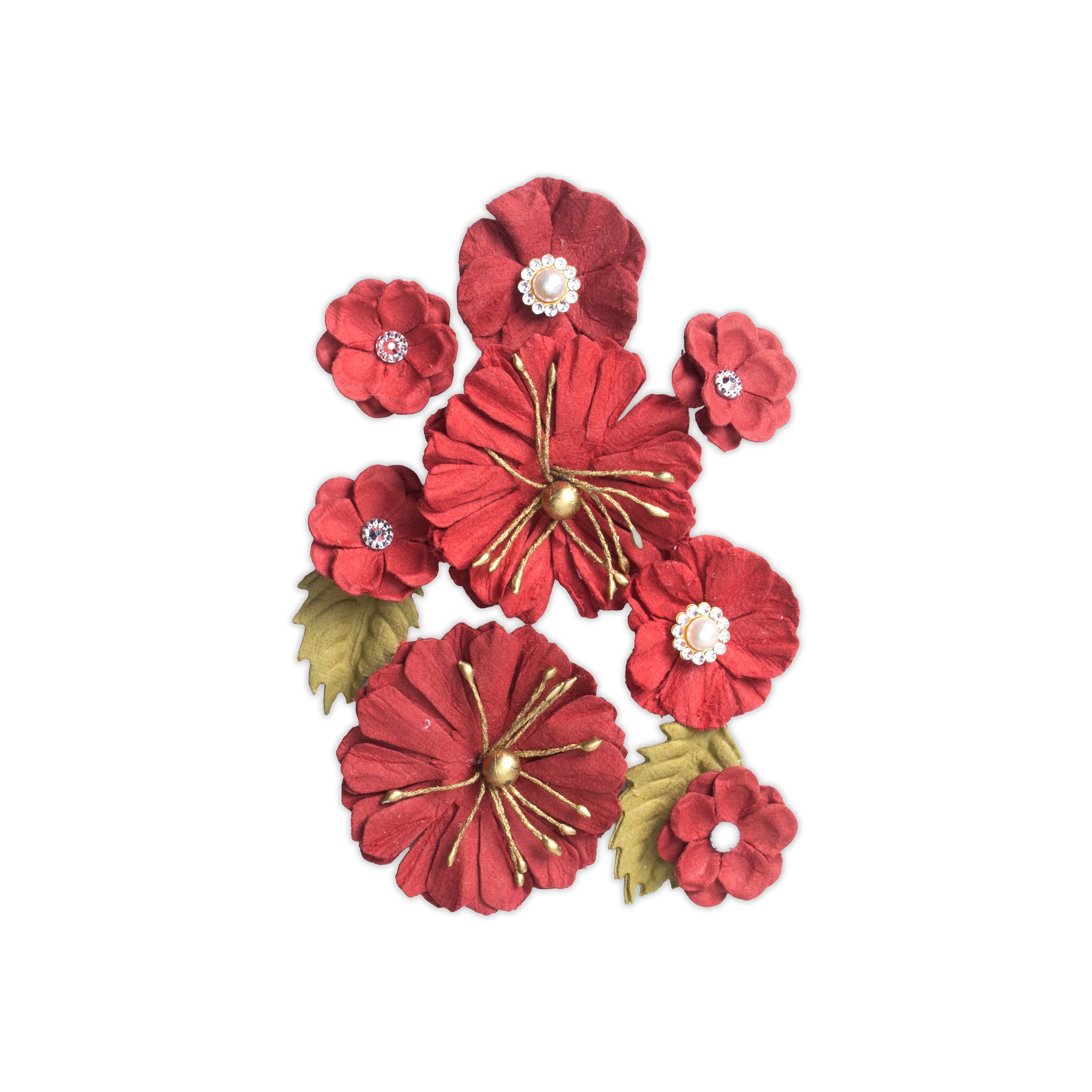 Handmade Flowers Liora Cardinal Red 10pc