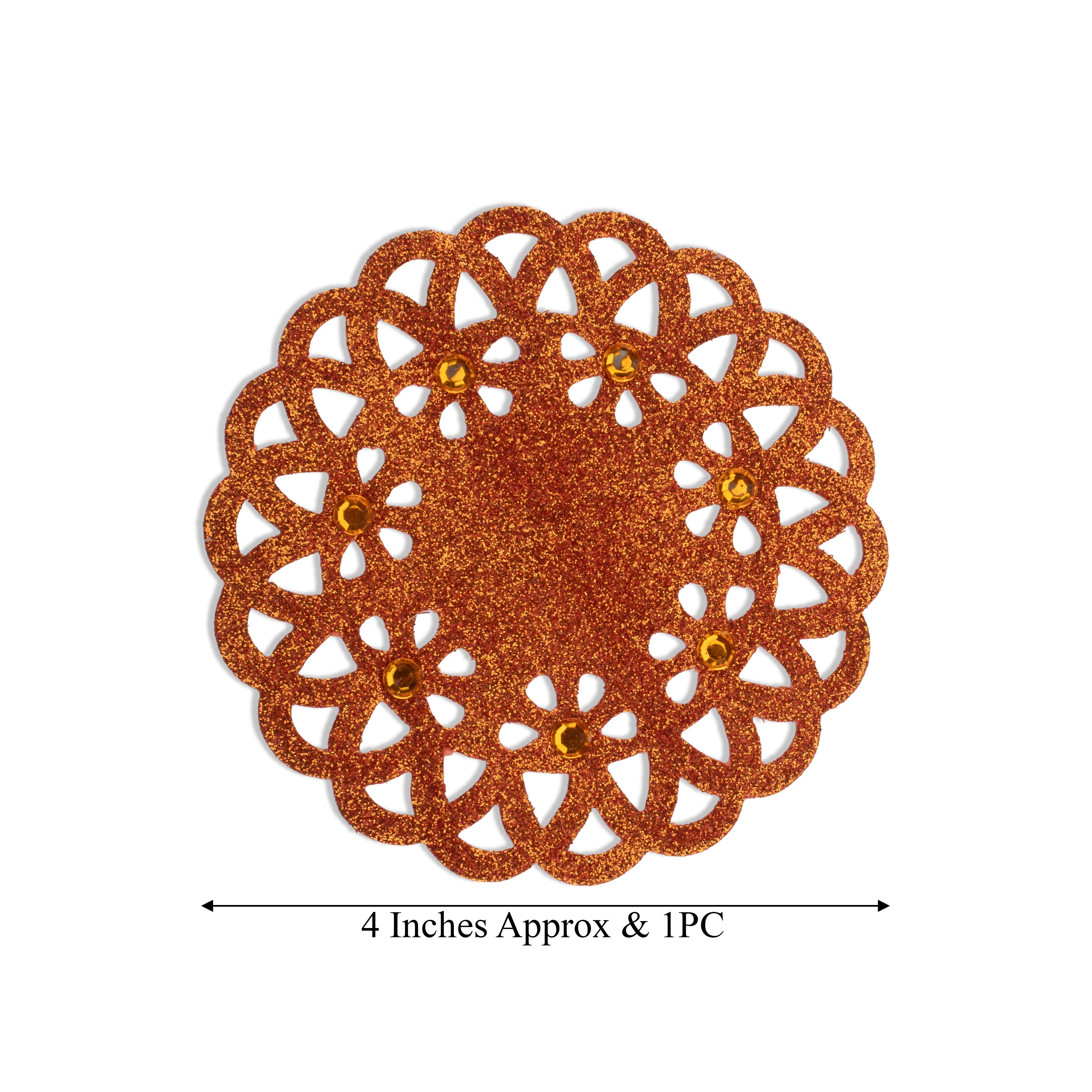 SPARKLE DOILY ORANGE 4 INCH 1PC