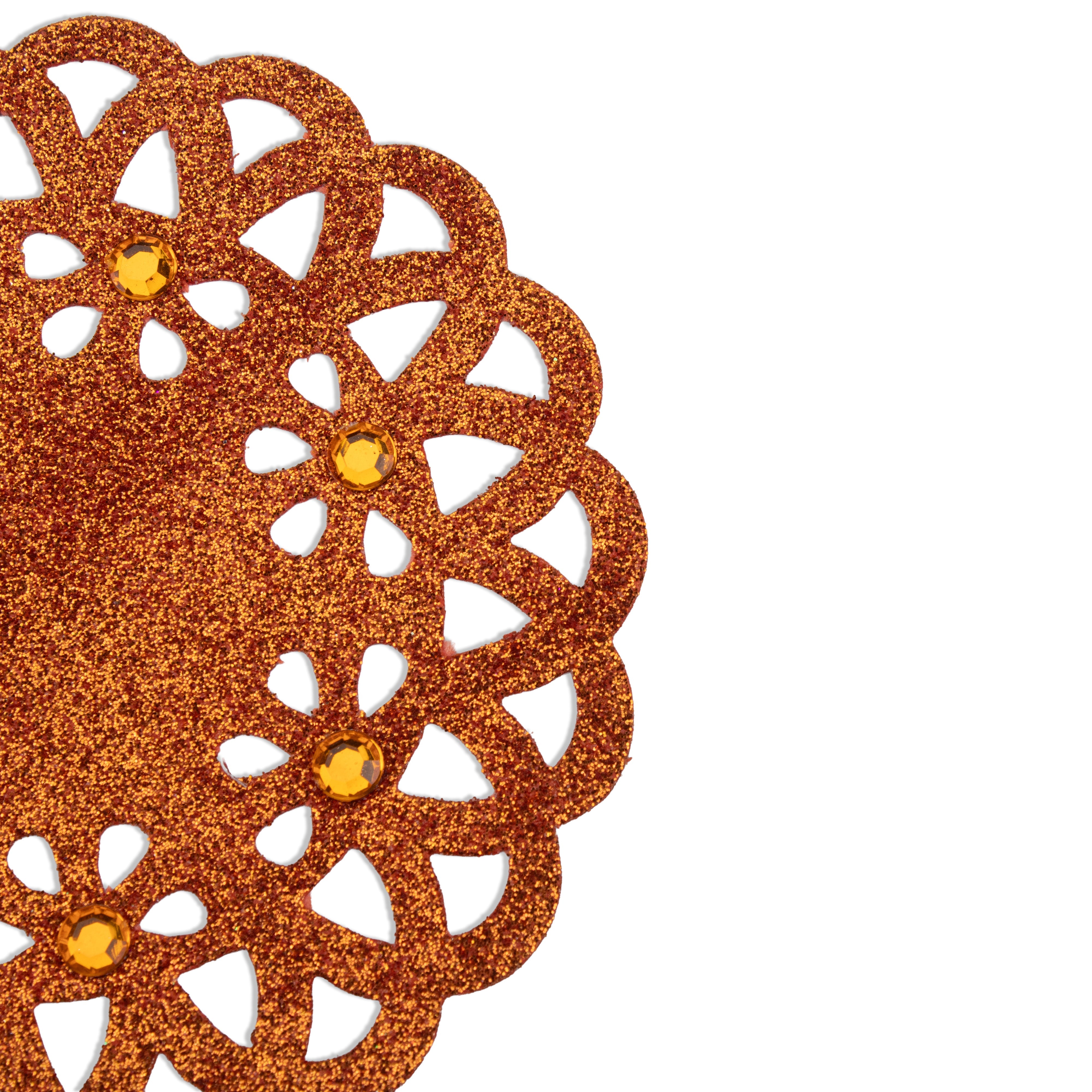 SPARKLE DOILY ORANGE 4 INCH 1PC
