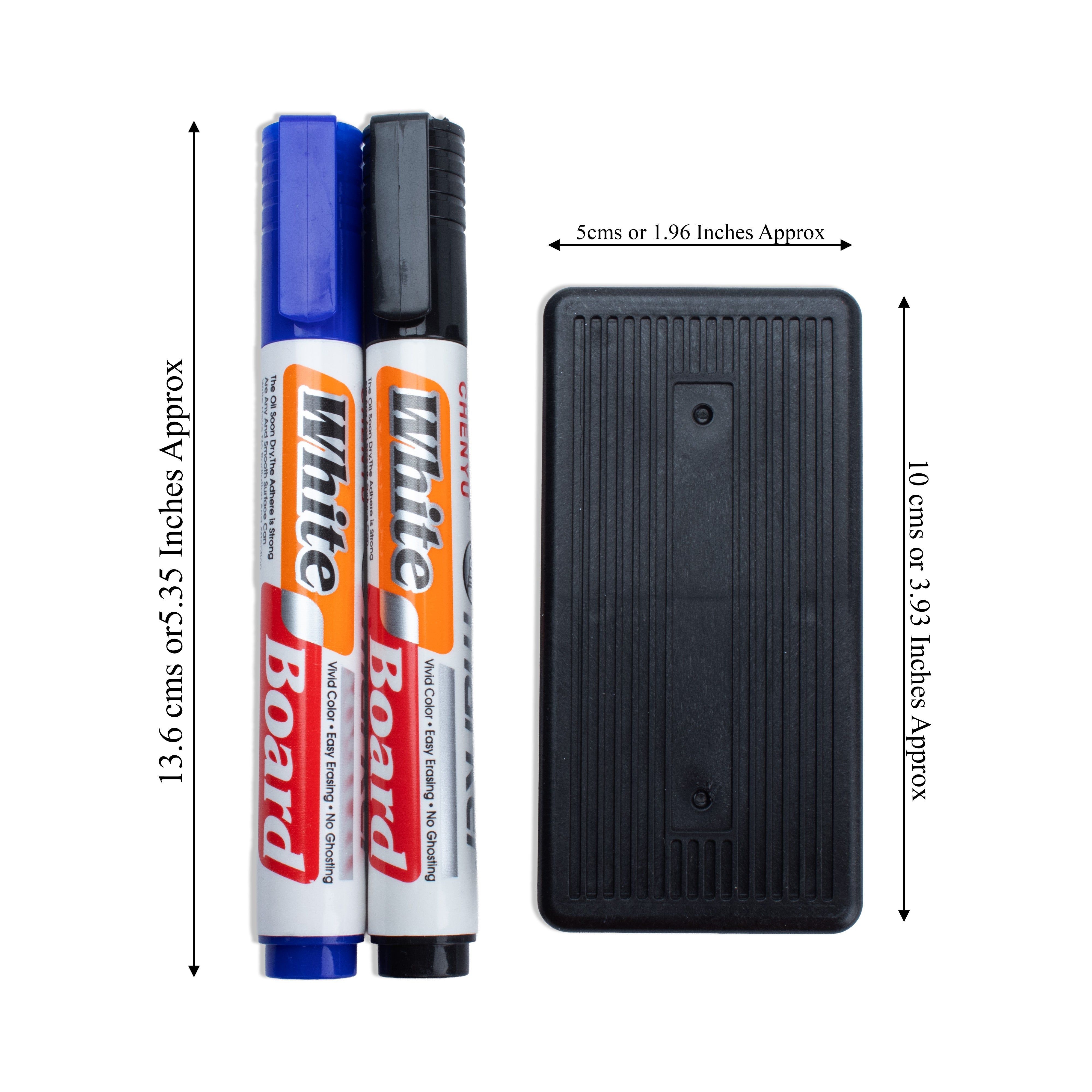 White Board Marker Balck and Blue Colour with Duster 2