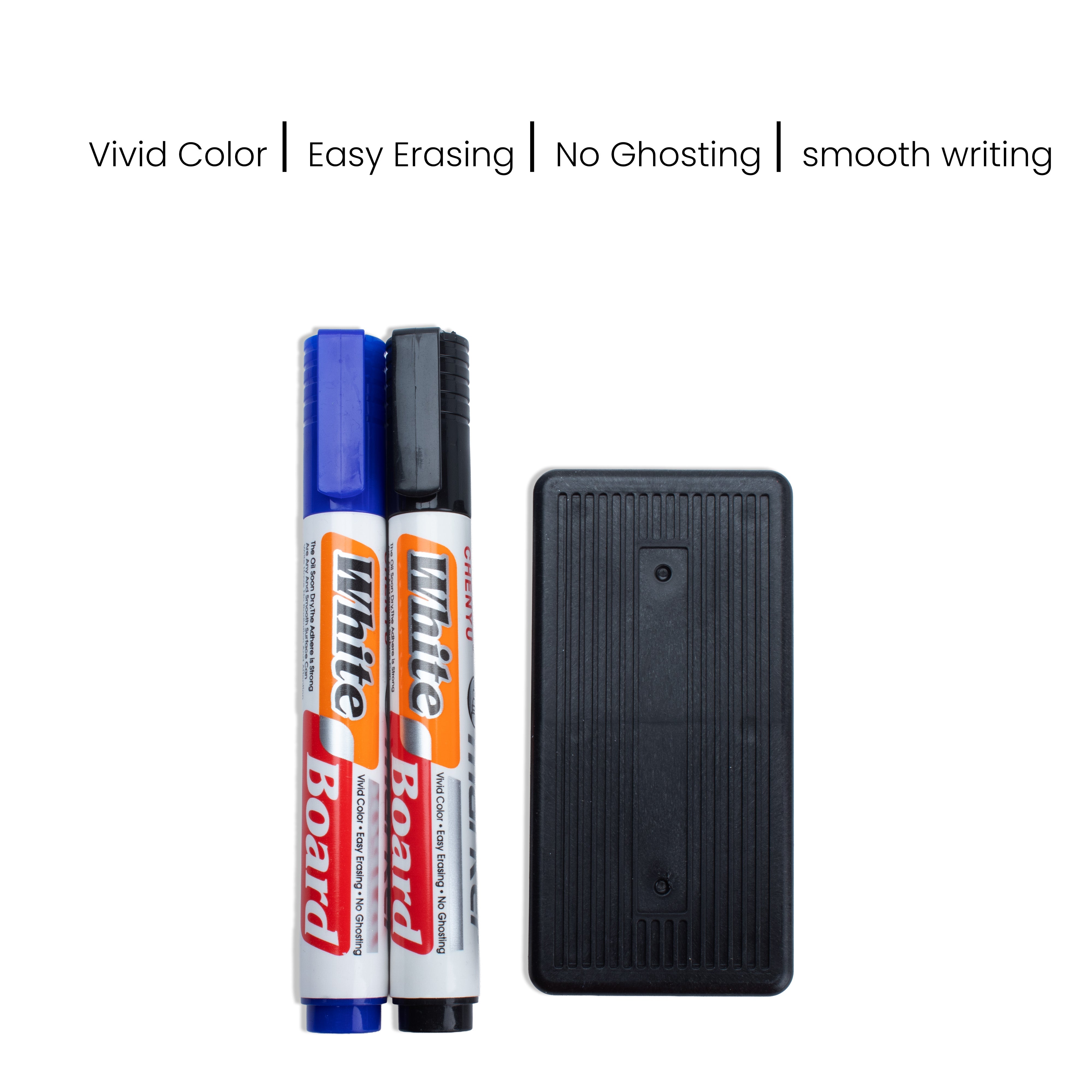 White Board Marker Balck and Blue Colour with Duster 2