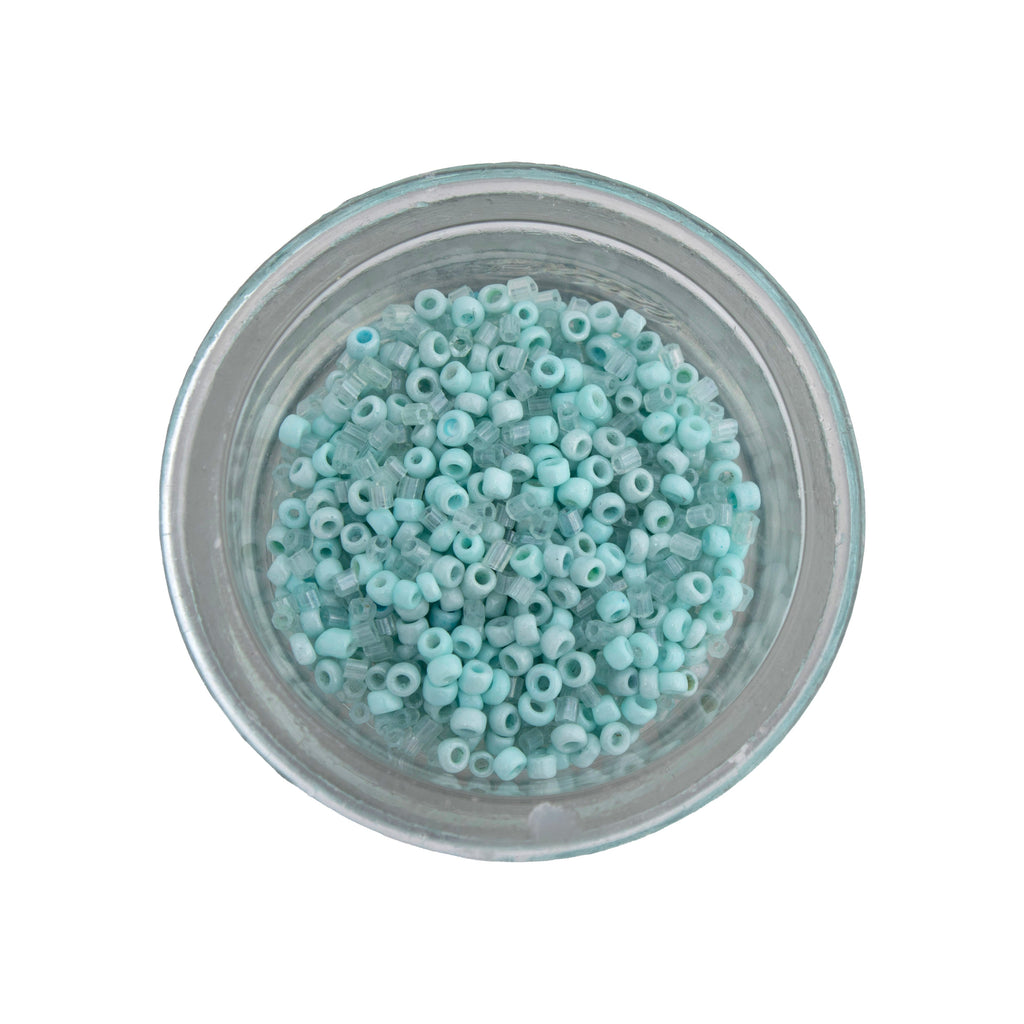 Seed Beads (White, Sky Blue & Orange) 2mm 3 layer Each 10grm