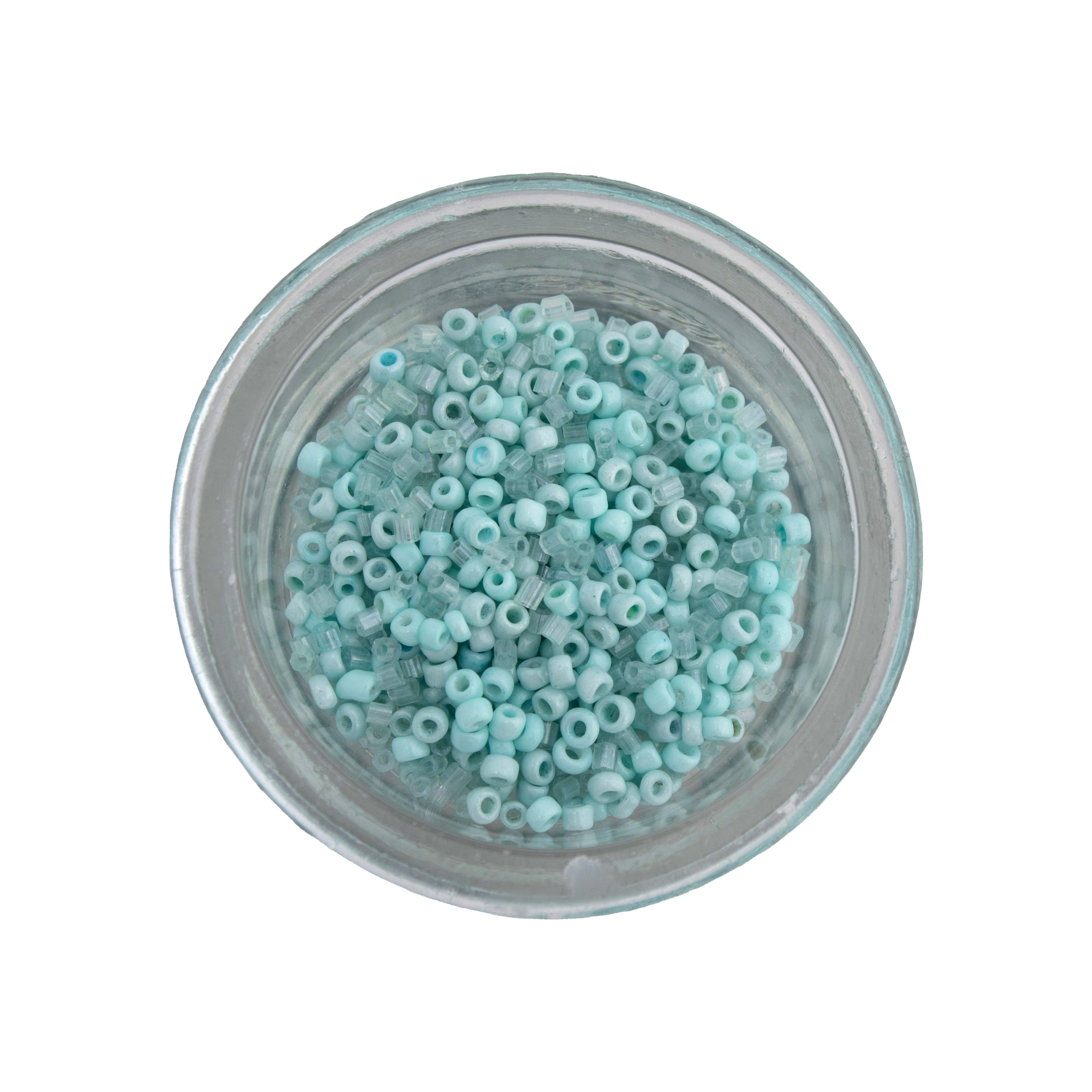 Seed Beads (White, Sky Blue & Orange) 2mm 3 layer Each 10grm