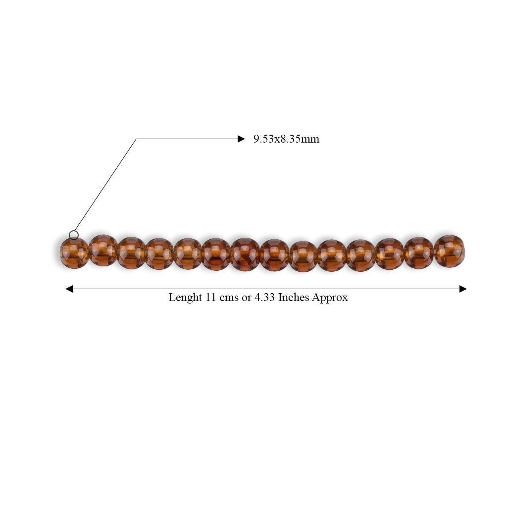 Glass Beads Drum Shape Brown Approx 9.53X8.35mm 15gm 1 String