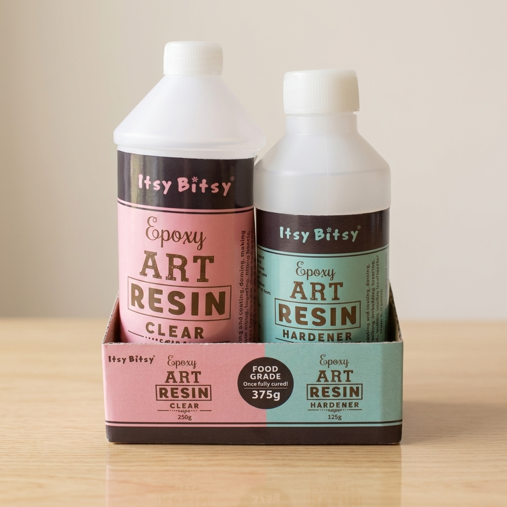 375gm - Epoxy Art Resin And Hardener Transparent Bottle