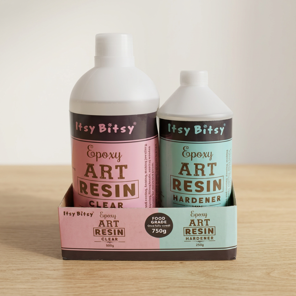 750gm - Epoxy Art Resin And Hardener Transparent Bottle