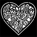 Stencil Rosy Heart 4 X 4 Inch 1Pc Pbci Lb